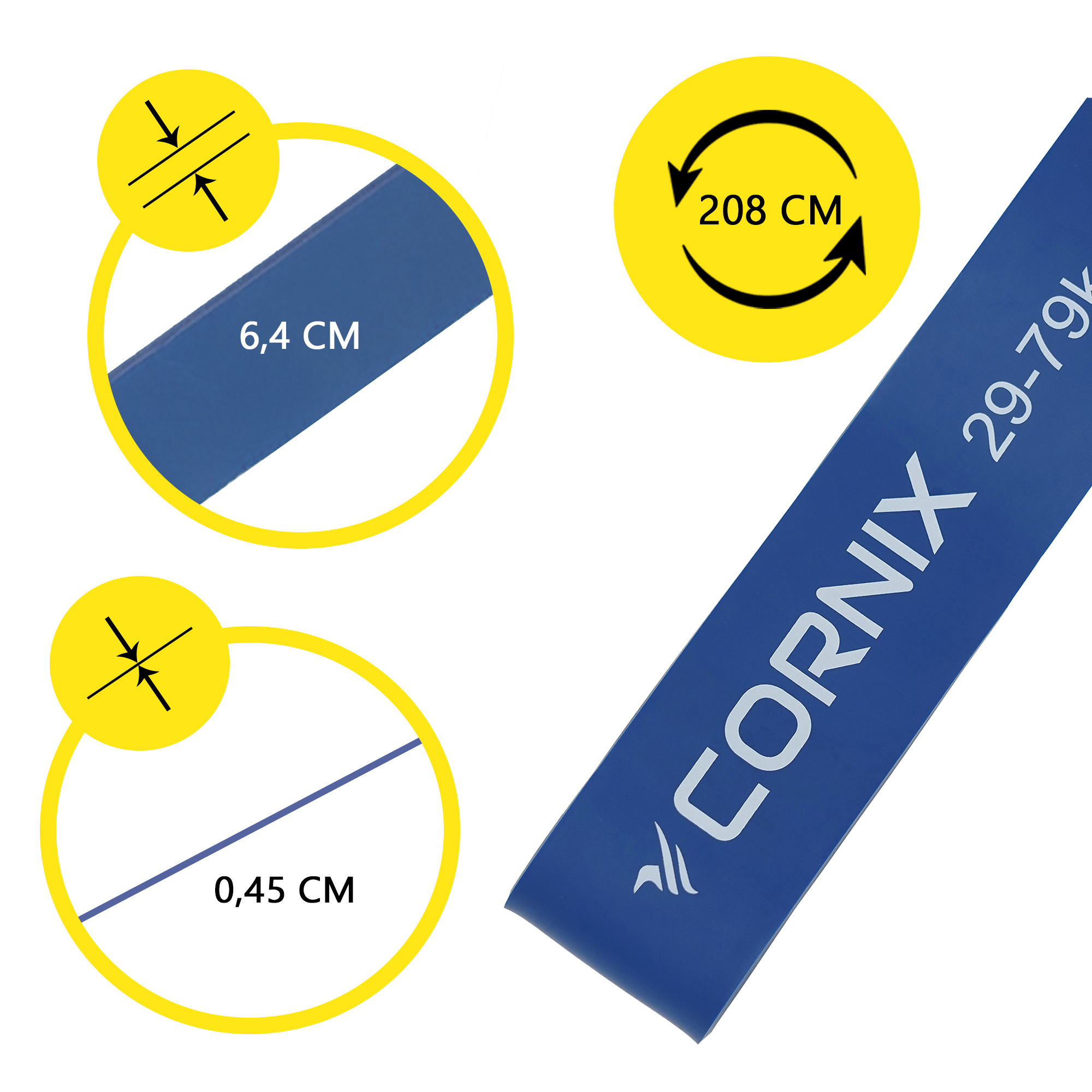 Еспандер-петля Cornix Power Band 64 мм 29-79 кг (резина для фітнесу та спорту) XR-0135 — фото 2