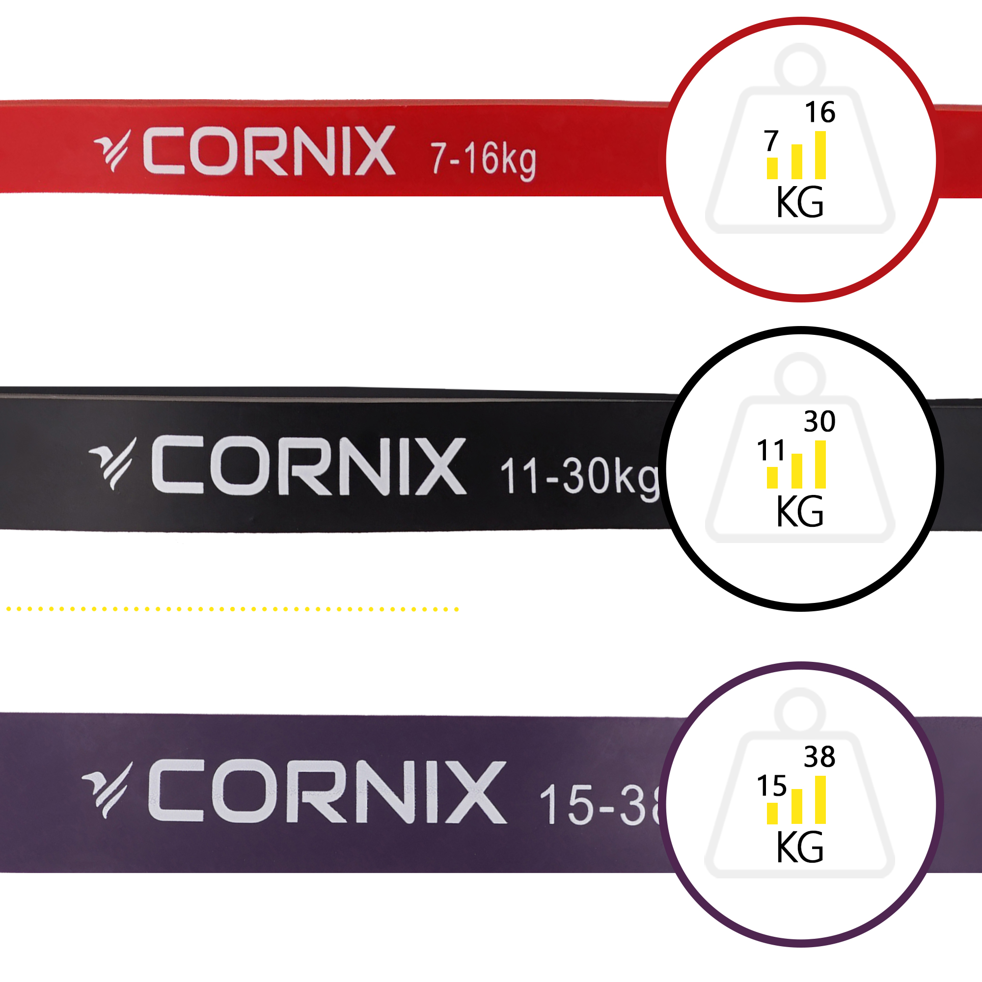 Еспандер-петля Cornix Power Band 7-38 кг (резина для фітнесу та спорту) набір 3 шт XR-0259 — фото 3