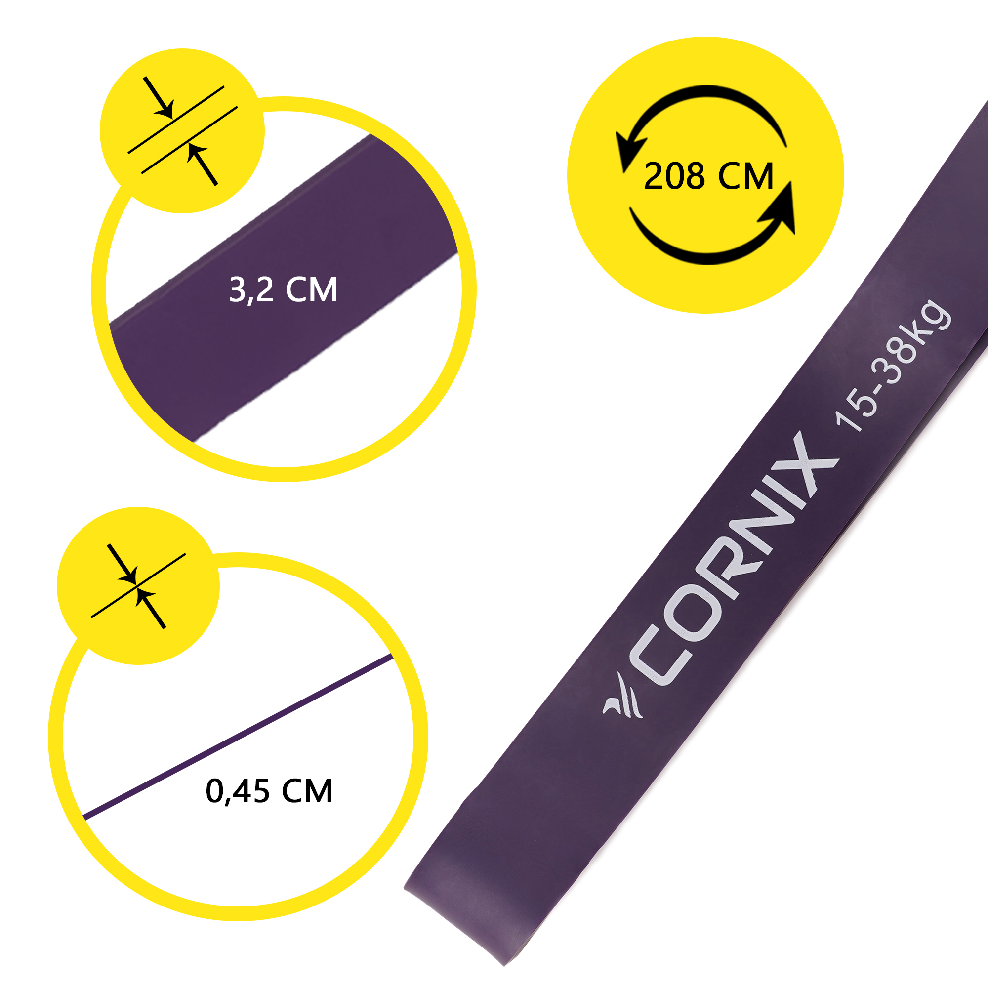 Еспандер-петля Cornix Power Band 7-38 кг (резина для фітнесу та спорту) набір 3 шт XR-0259 — фото 4