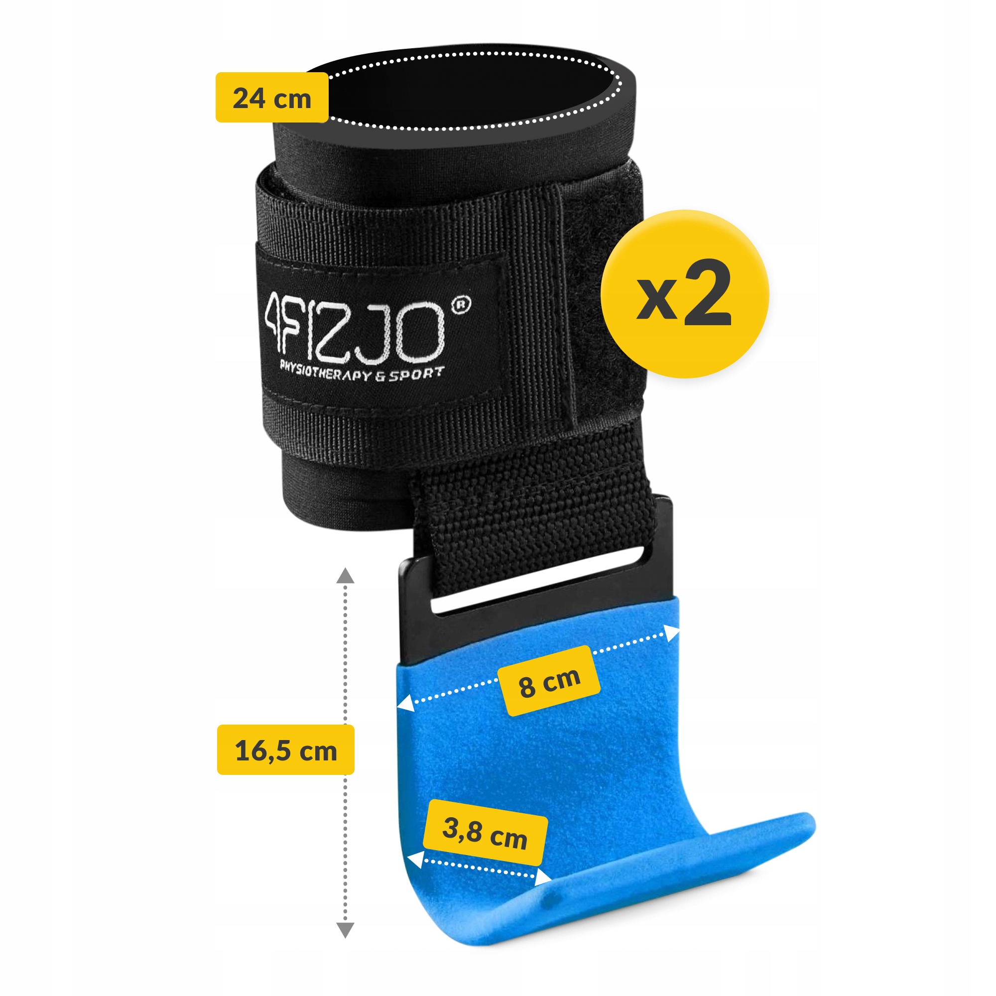 Гачки для перекладини та тяги 4FIZJO Hooks Black/Blue (P-5907739314772) — мініатюра 6