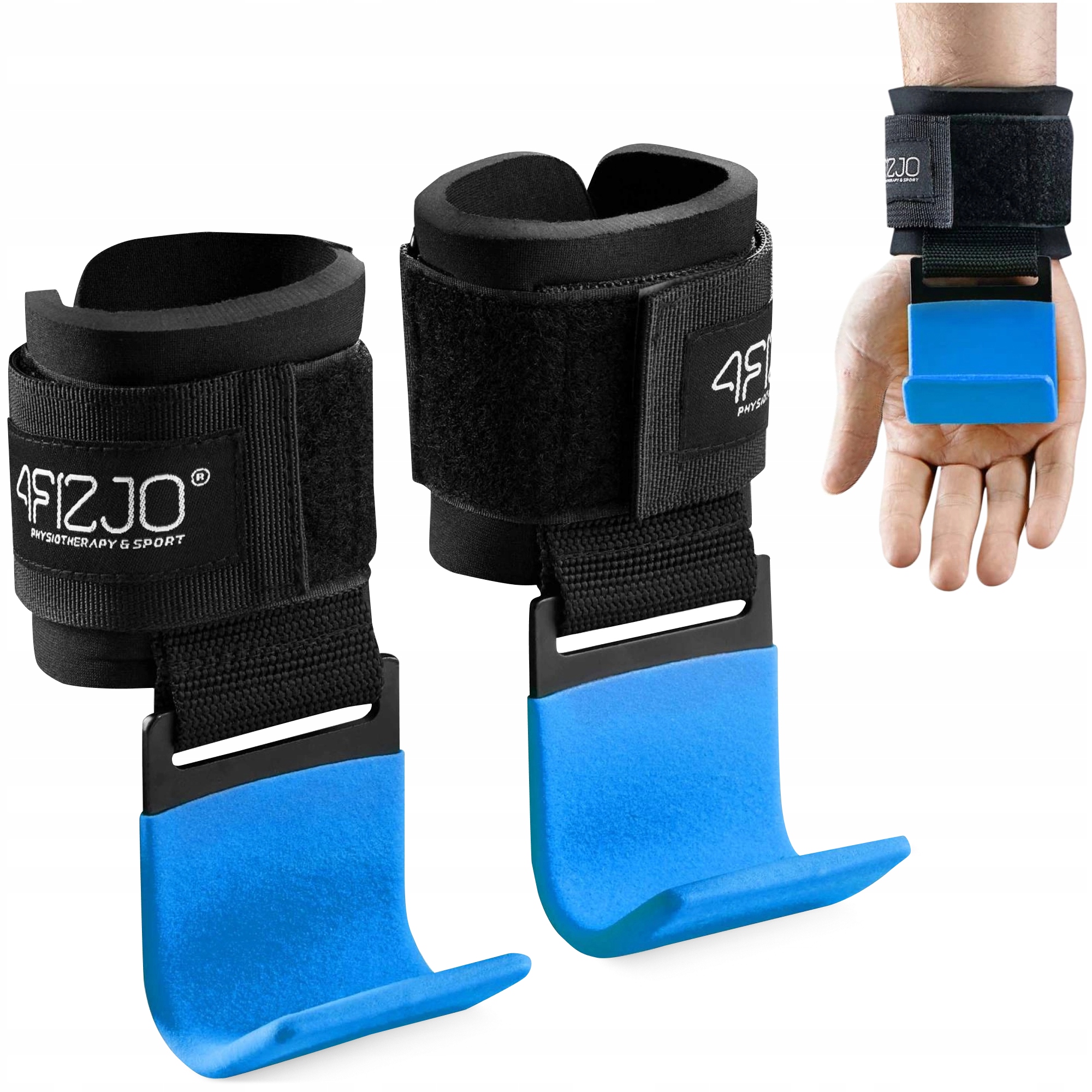 Гачки для перекладини та тяги 4FIZJO Hooks Black/Blue (P-5907739314772) — фото 1