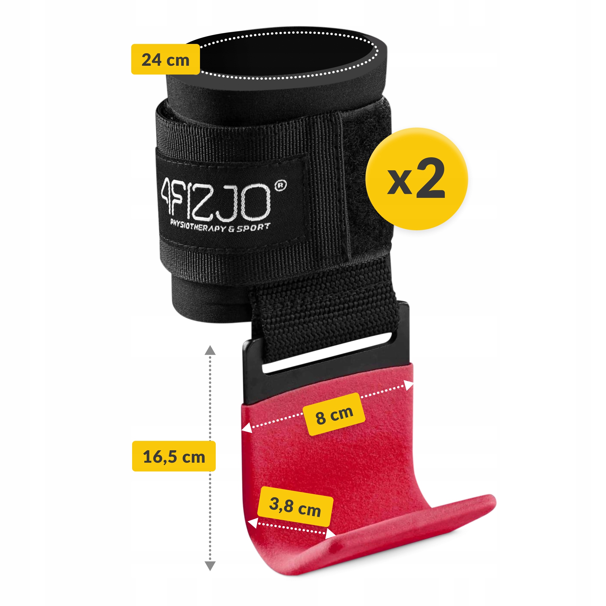 Гачки для перекладини та тяги 4FIZJO Hooks Black/Red (P-5907739314789) — фото 3