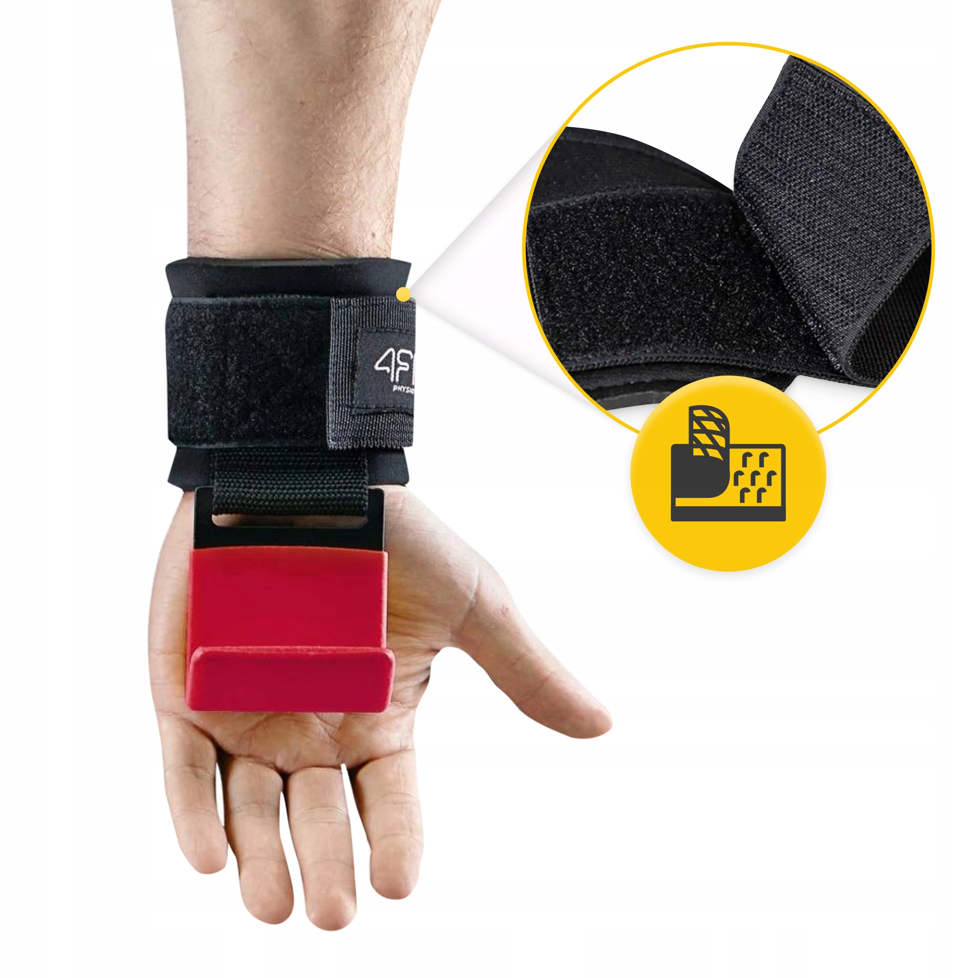 Гачки для перекладини та тяги 4FIZJO Hooks Black/Red (P-5907739314789) — фото 4