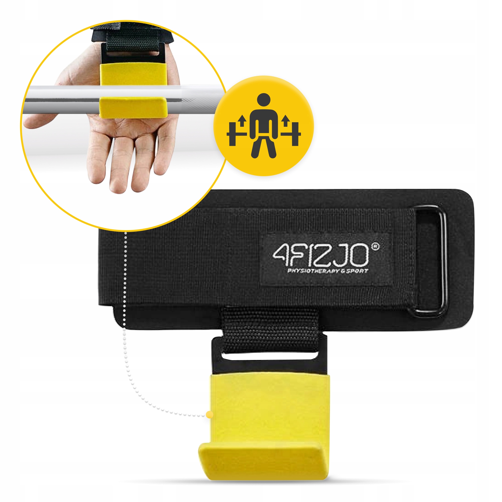 Гачки для перекладини та тяги 4FIZJO Hooks Black/Yellow (P-5907739311078) — фото 4