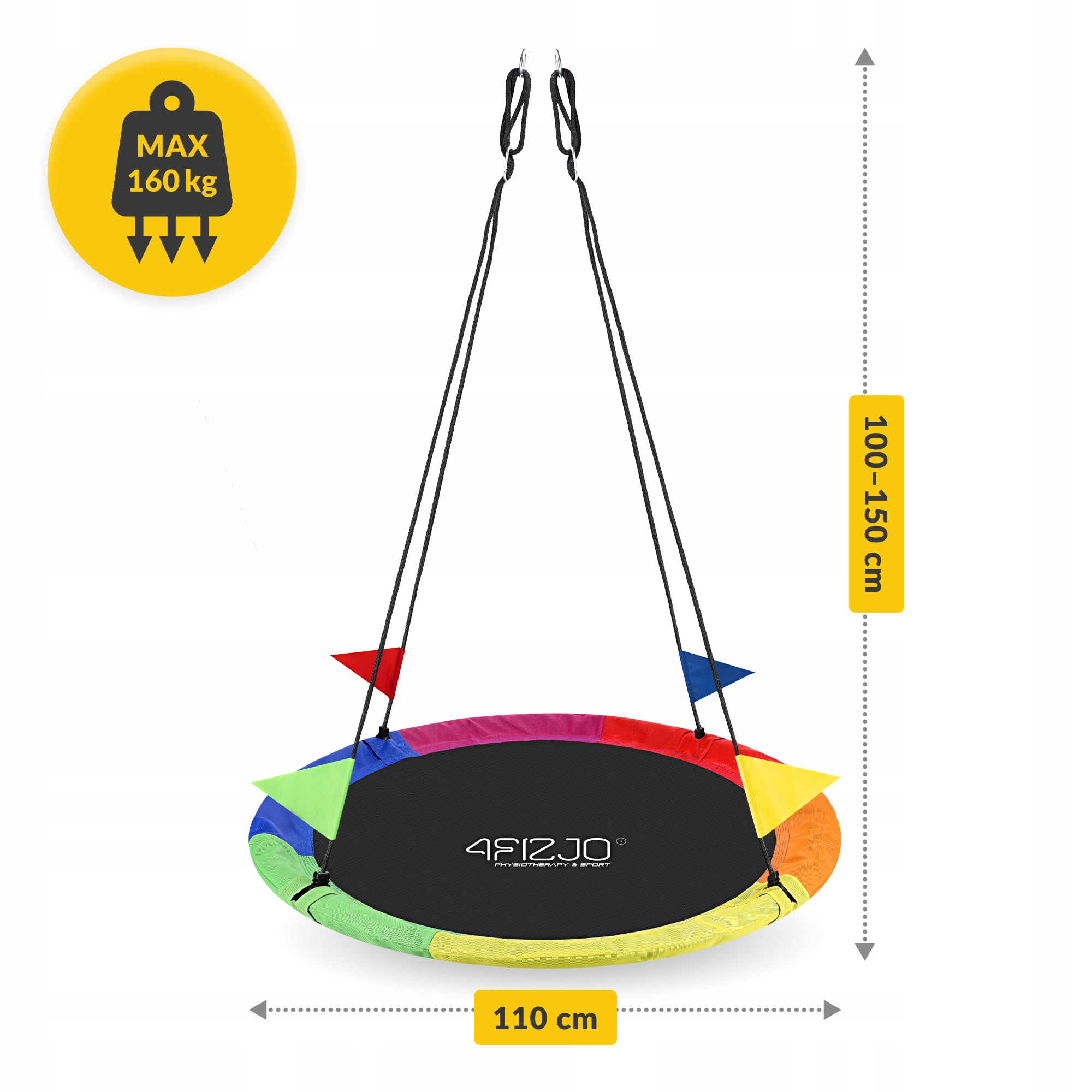 Гойдалка-гніздо кругла 4FIZJO XL 110 см Mix (P-5907739316653) — мініатюра 7