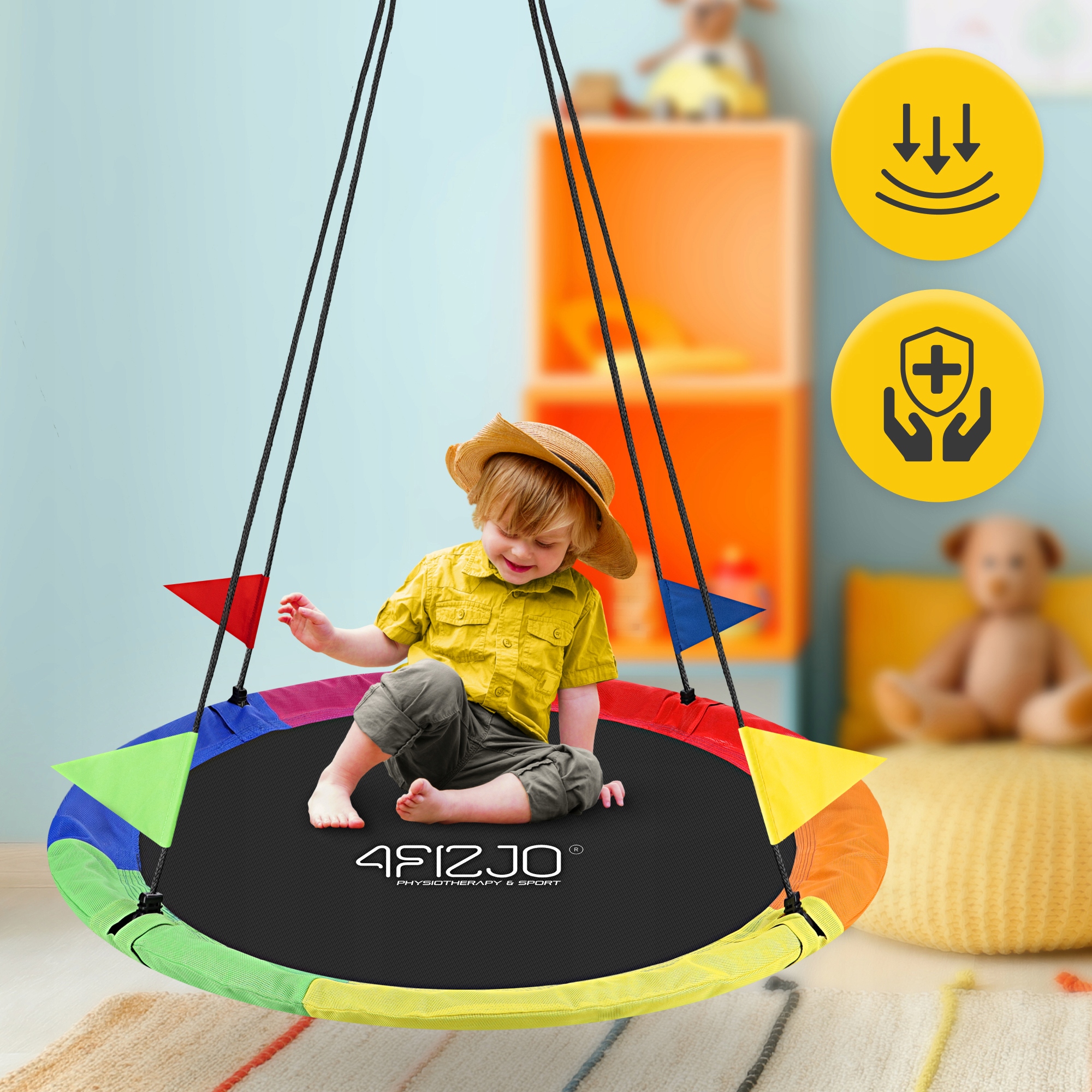 Гойдалка-гніздо кругла 4FIZJO XL 110 см Mix (P-5907739316653) — мініатюра 8