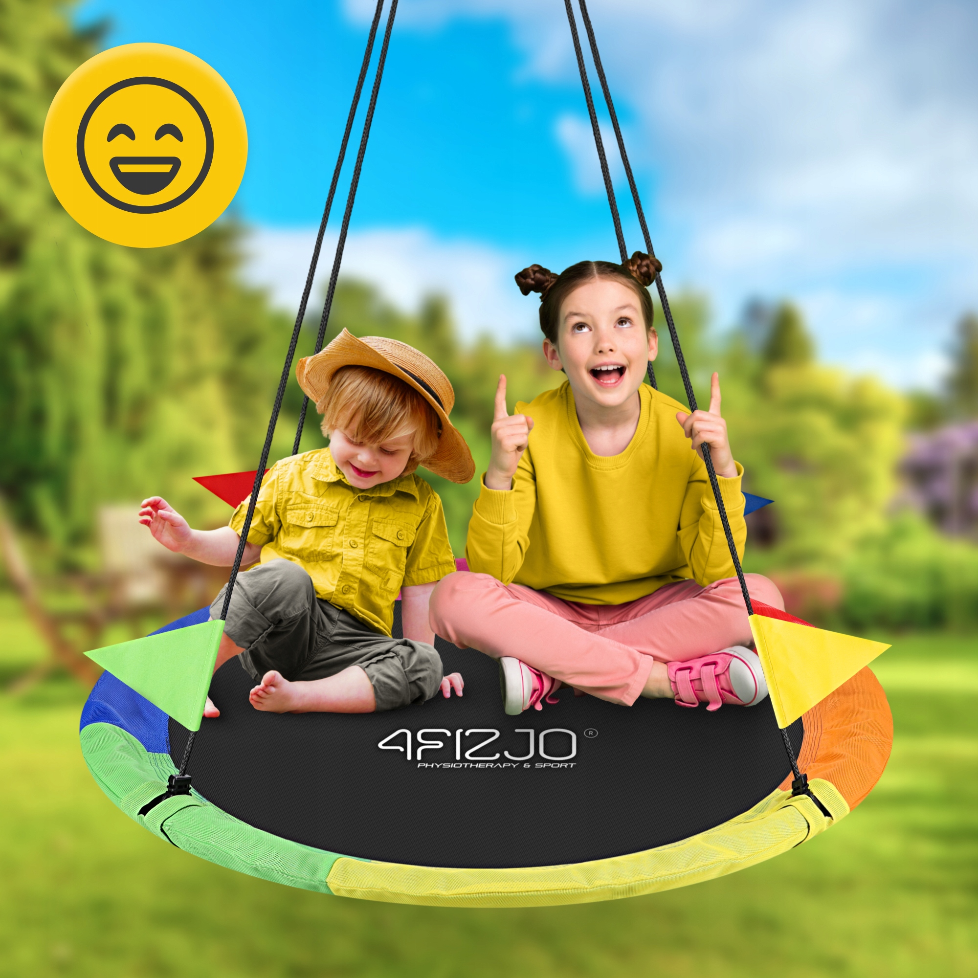 Гойдалка-гніздо кругла 4FIZJO XL 110 см Mix (P-5907739316653) — мініатюра 9