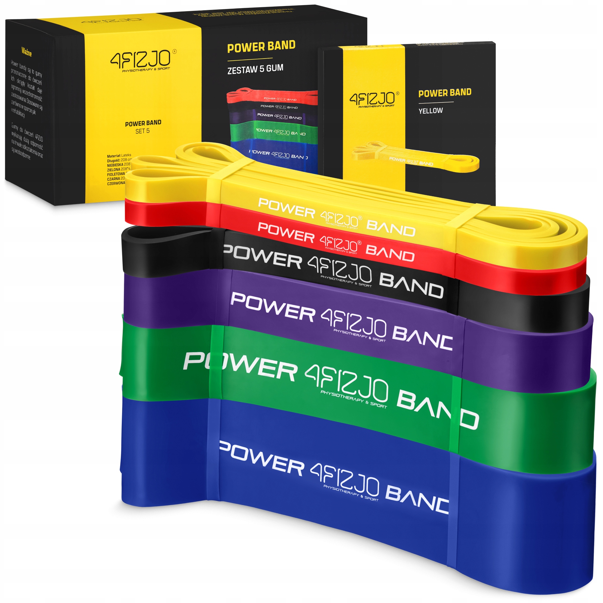 Еспандер-петля 4FIZJO Power Band 2-46 кг резина для фітнесу і спорту, набір 6 шт Mix (P-5907222931875) — фото 1