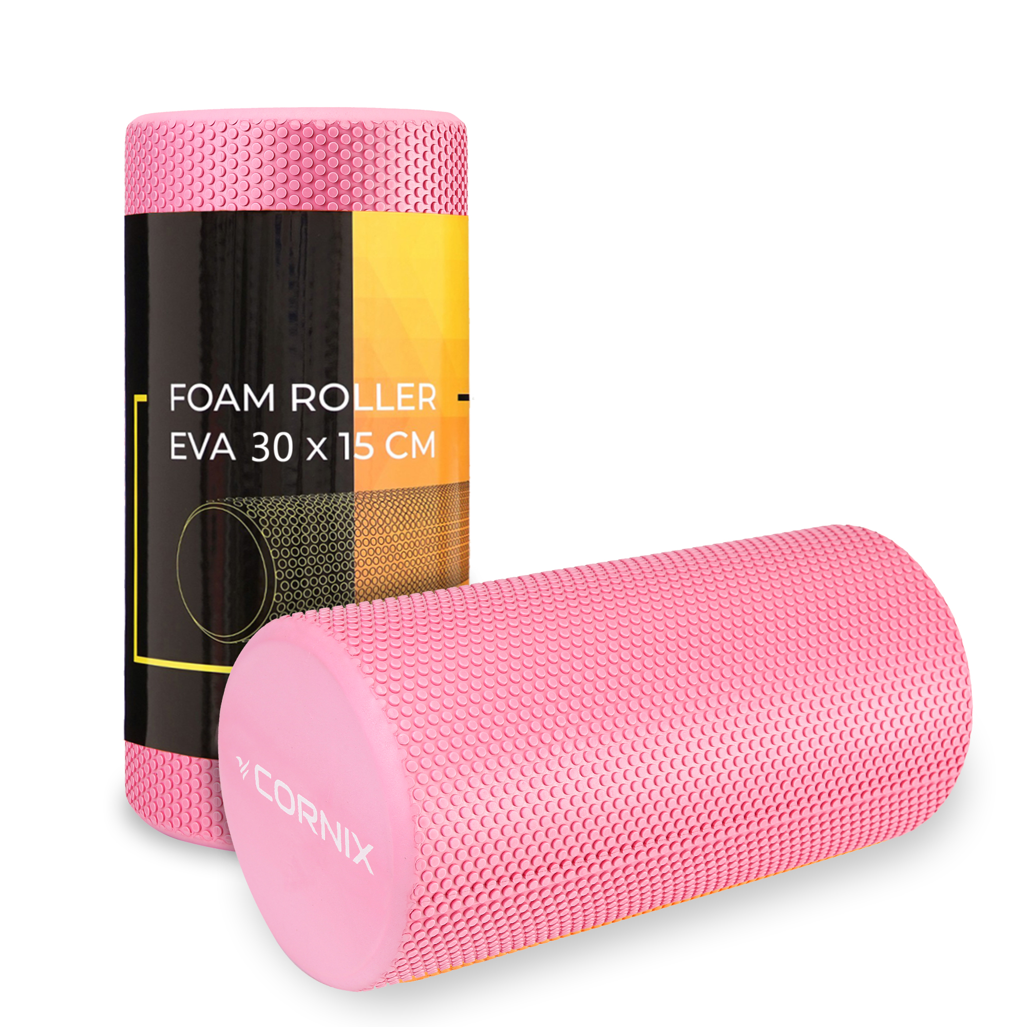 Масажний ролик Cornix EVA+ 30 x 15 см (валик, роллер) XR-0298 Pink — фото 1