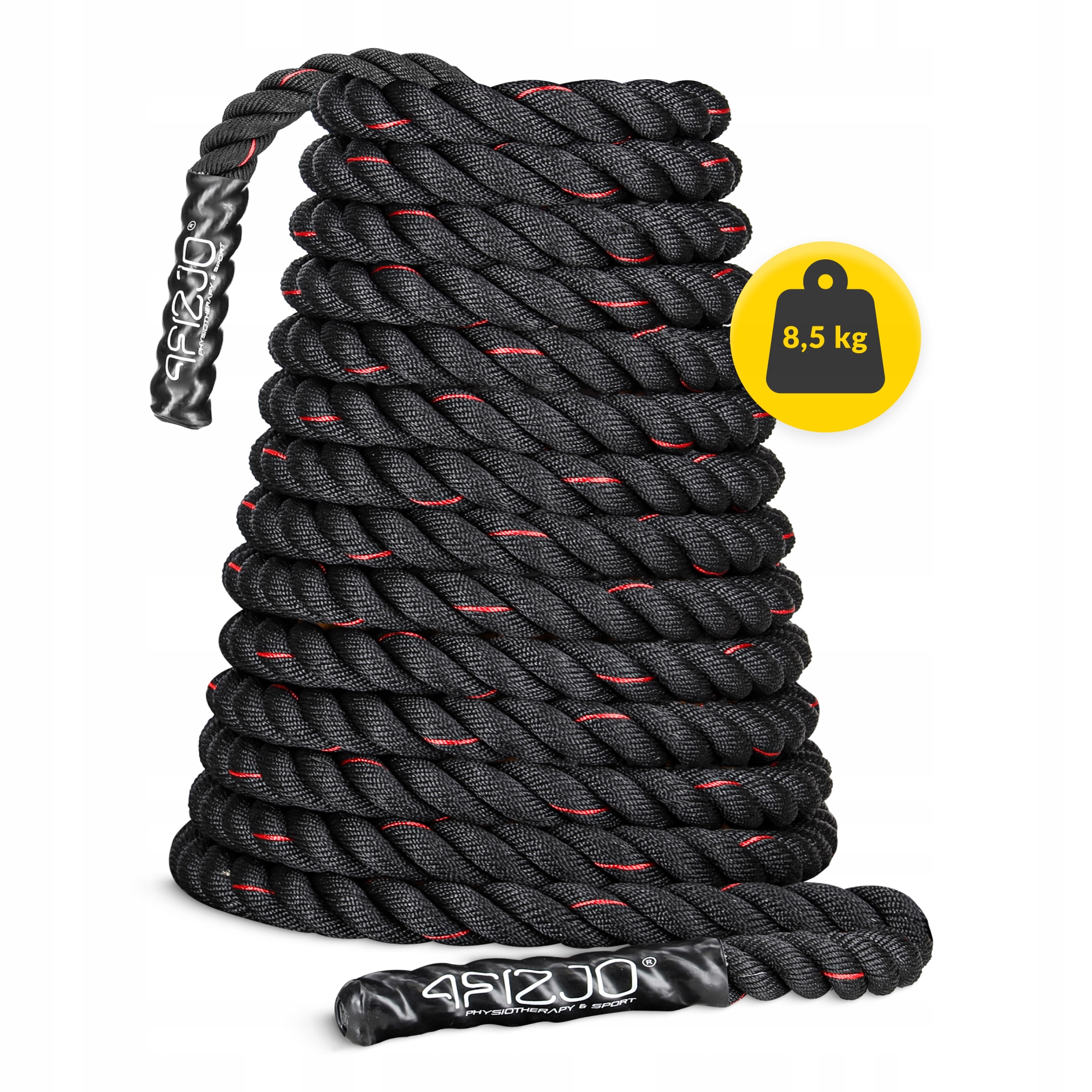 Канат тренувальний 4FIZJO Battle Rope 12 м для кросфіту Black (P-5907739312259) — мініатюра 8
