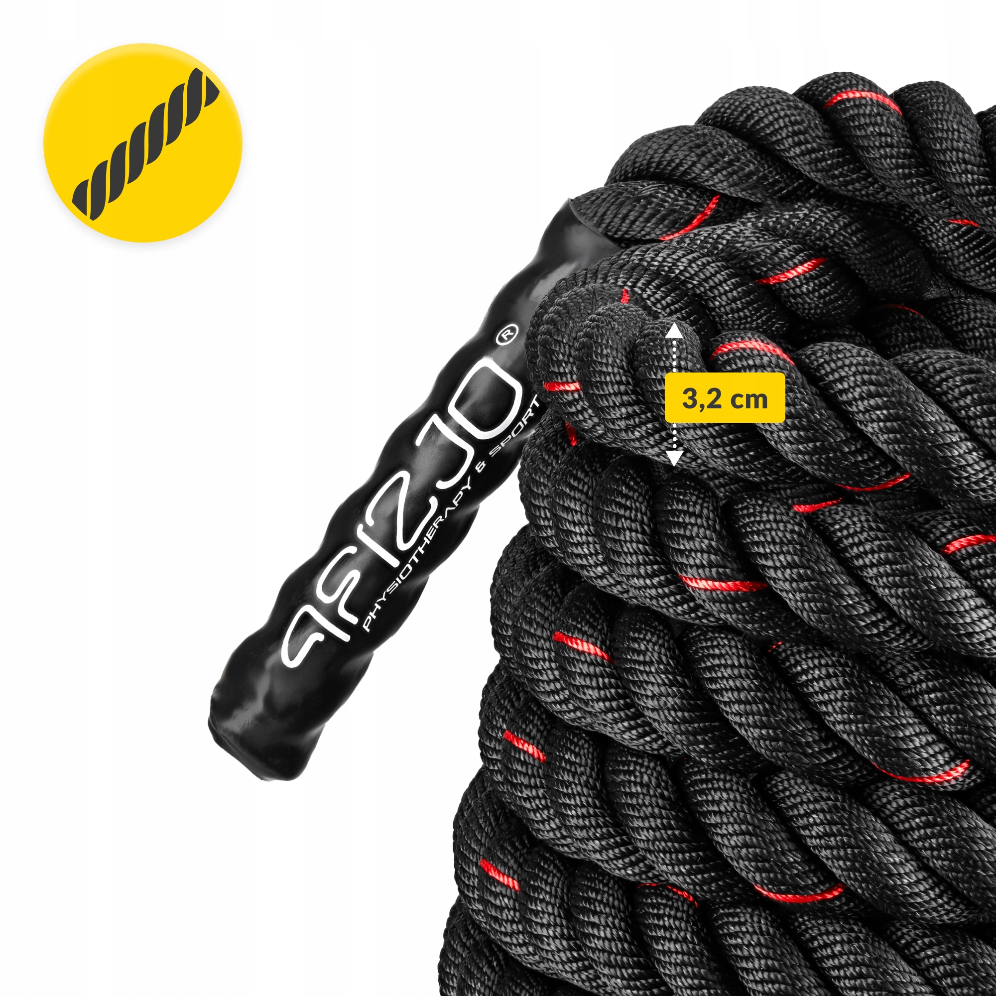 Канат тренувальний 4FIZJO Battle Rope 9 м для кросфіту Black (P-5907739312242)