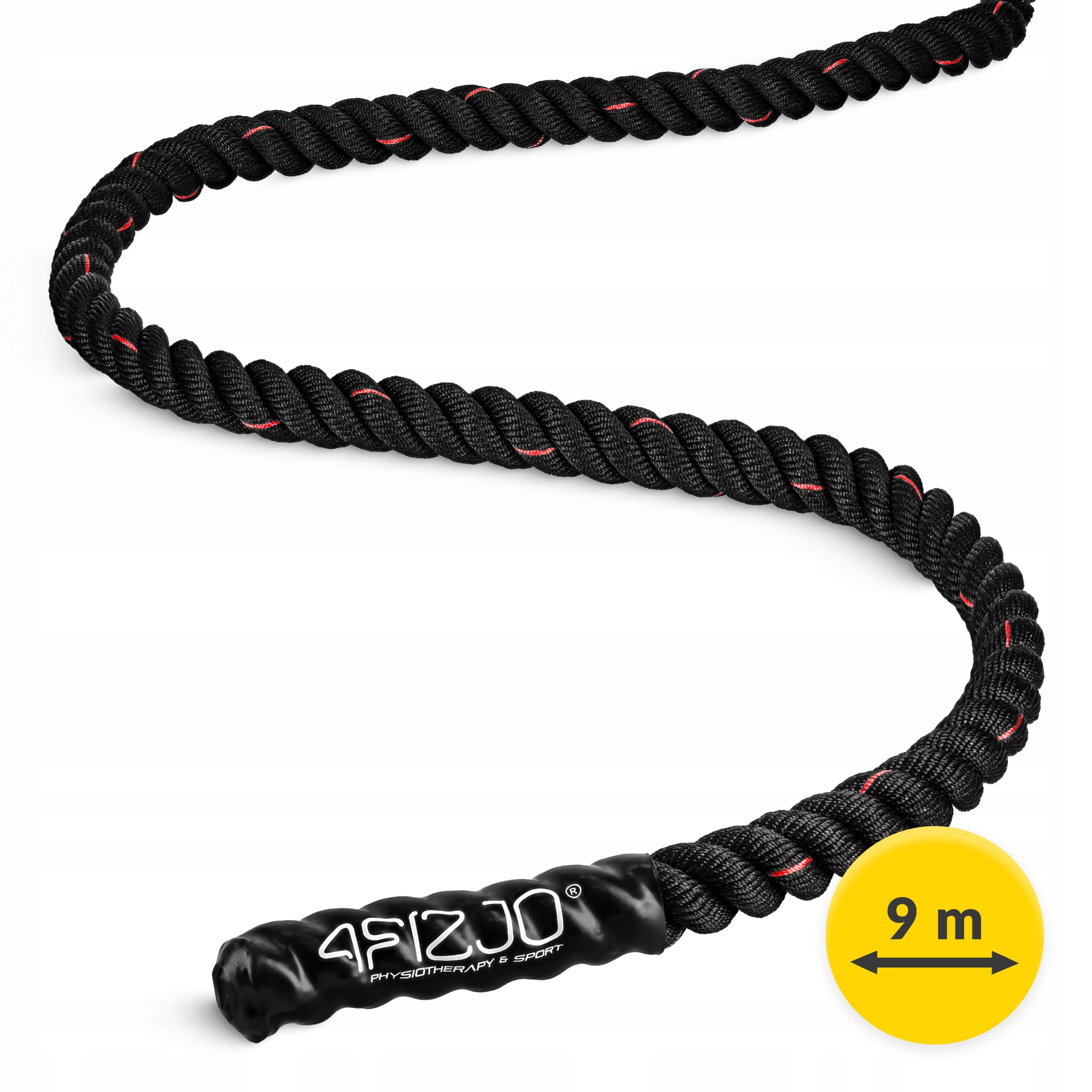 Канат тренувальний 4FIZJO Battle Rope 9 м для кросфіту Black (P-5907739312242)