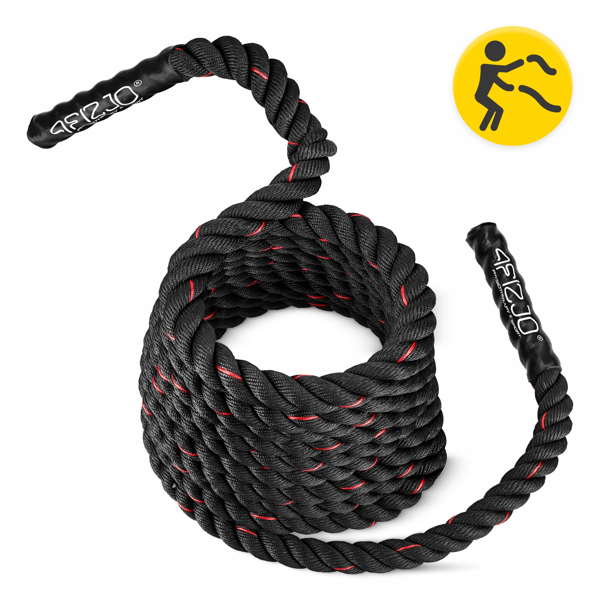 Канат тренувальний 4FIZJO Battle Rope 9 м для кросфіту Black (P-5907739312242)