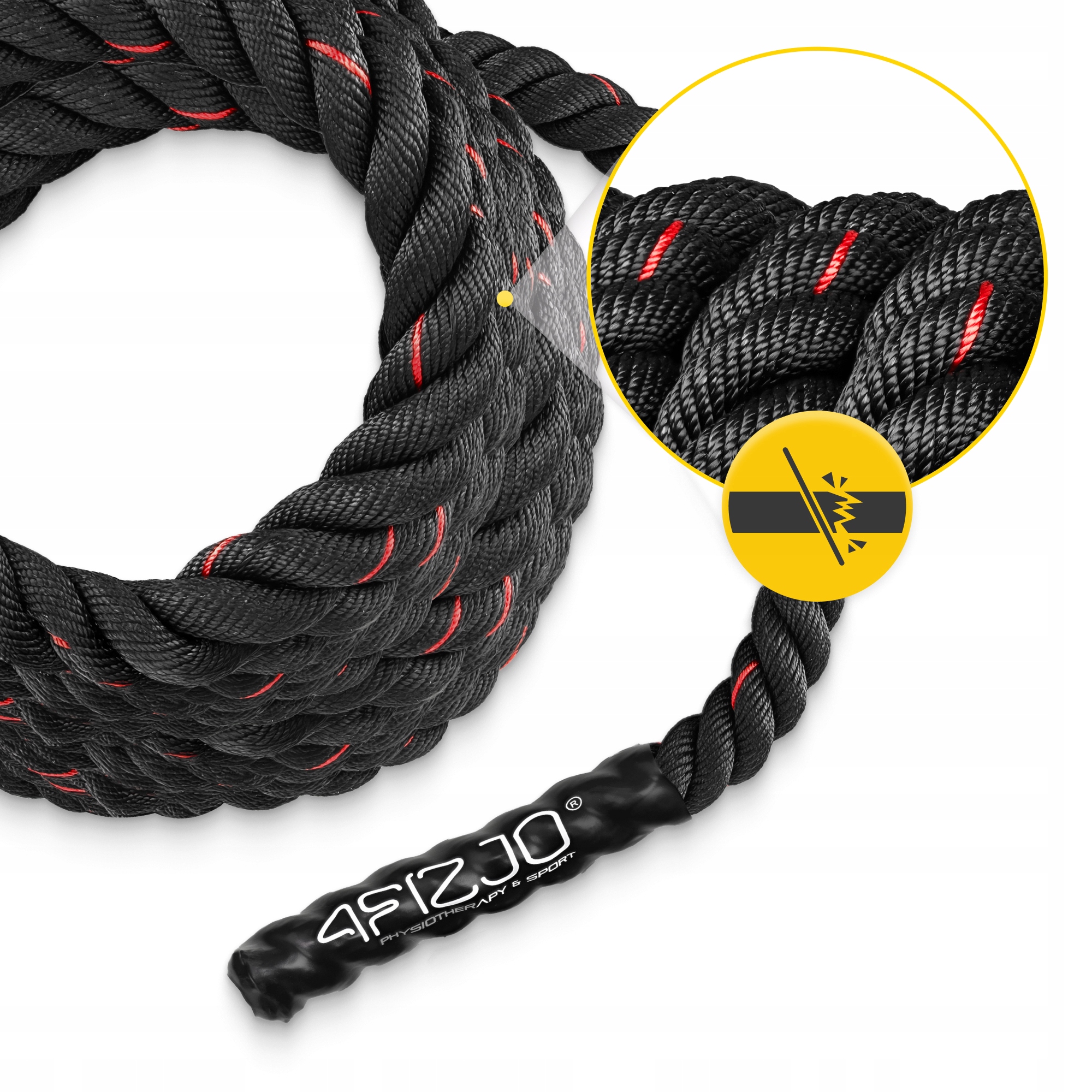 Канат тренувальний 4FIZJO Battle Rope 9 м для кросфіту Black (P-5907739312242)