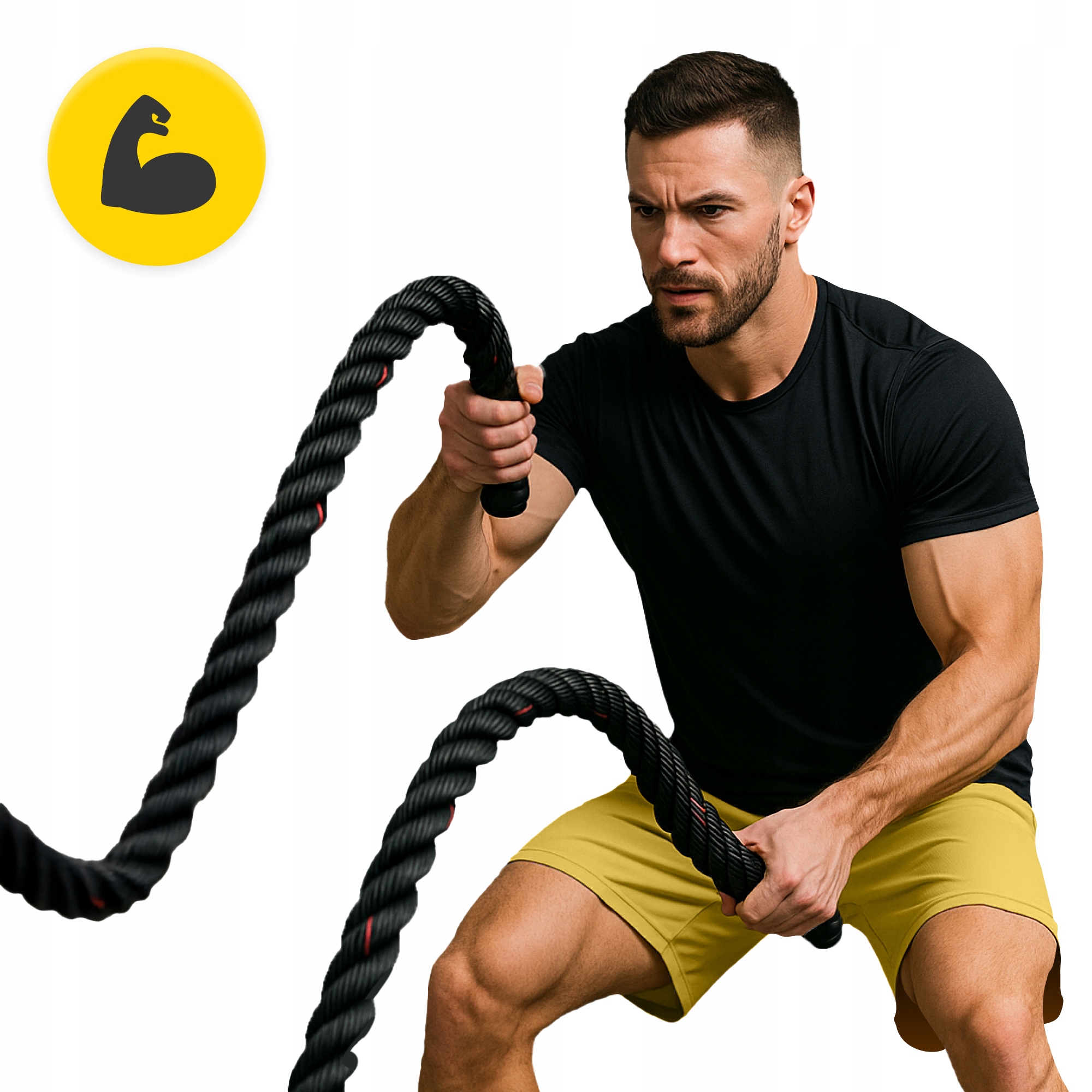 Канат тренувальний 4FIZJO Battle Rope 9 м для кросфіту Black (P-5907739312242)