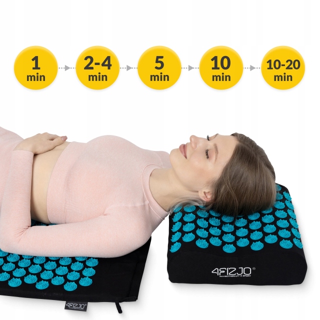 Килимок акупунктурний з подушкою 4FIZJO Ergo Mat Аплікатор Кузнєцова Black/Blue (P-5907739313911) — мініатюра 8