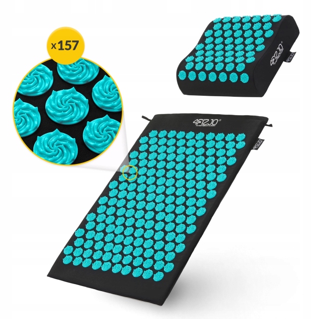 Килимок акупунктурний з подушкою 4FIZJO Ergo Mat Аплікатор Кузнєцова Black/Blue (P-5907739313911) — мініатюра 9