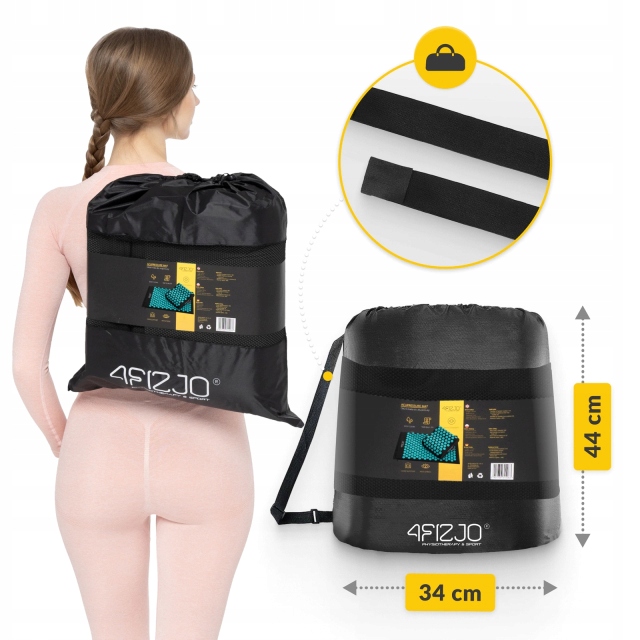 Килимок акупунктурний з подушкою 4FIZJO Ergo Mat Аплікатор Кузнєцова Black/Blue (P-5907739313911) — фото 2