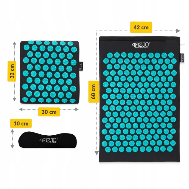 Килимок акупунктурний з подушкою 4FIZJO Ergo Mat Аплікатор Кузнєцова Black/Blue (P-5907739313911) — мініатюра 6