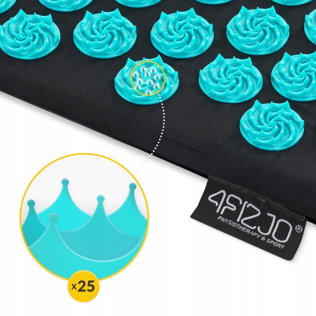 Килимок акупунктурний з подушкою 4FIZJO Ergo Mat Аплікатор Кузнєцова Black/Blue (P-5907739313911) — фото 4