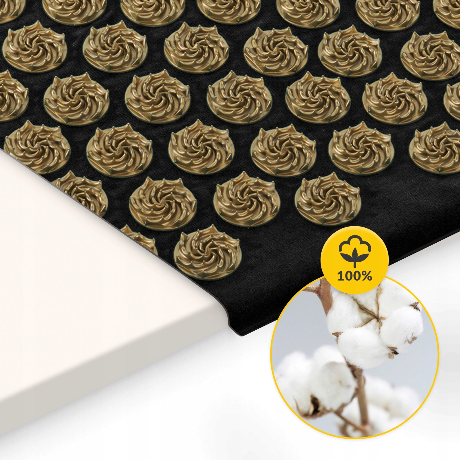 Килимок акупунктурний з подушкою 4FIZJO Ergo Mat Аплікатор Кузнєцова Black/Gold (P-5907739313881) — мініатюра 7