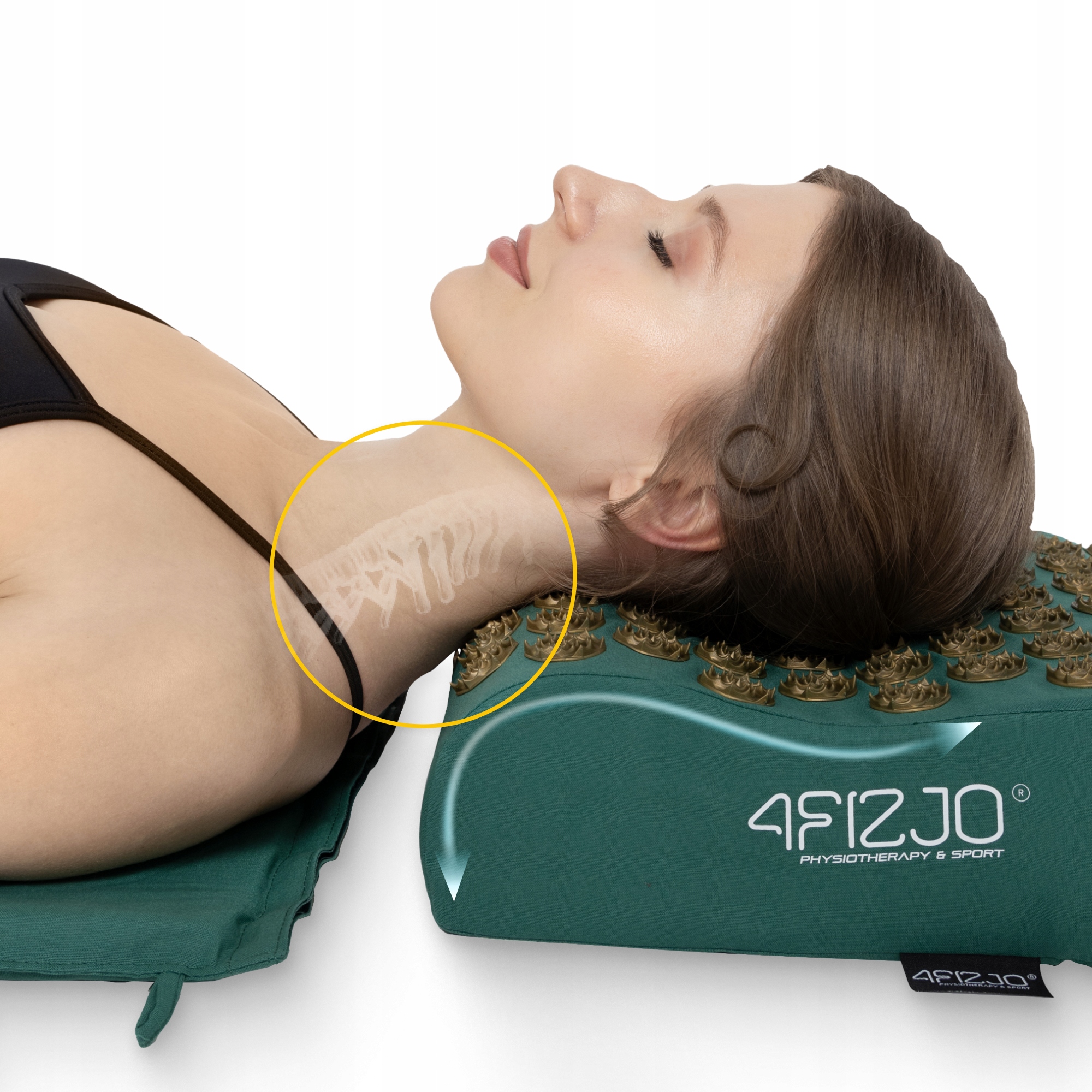 Килимок акупунктурний з подушкою 4FIZJO Ergo Mat Аплікатор Кузнєцова Navy Green/Gold (P-5907739315076) — фото 3