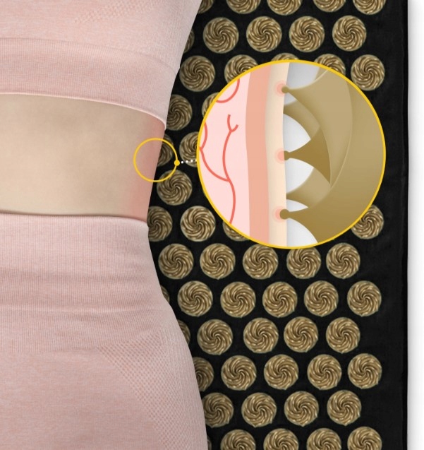 Килимок акупунктурний з подушкою 4FIZJO Ergo Mat XL Аплікатор Кузнєцова Black/Gold (P-5907739313843) — фото 4