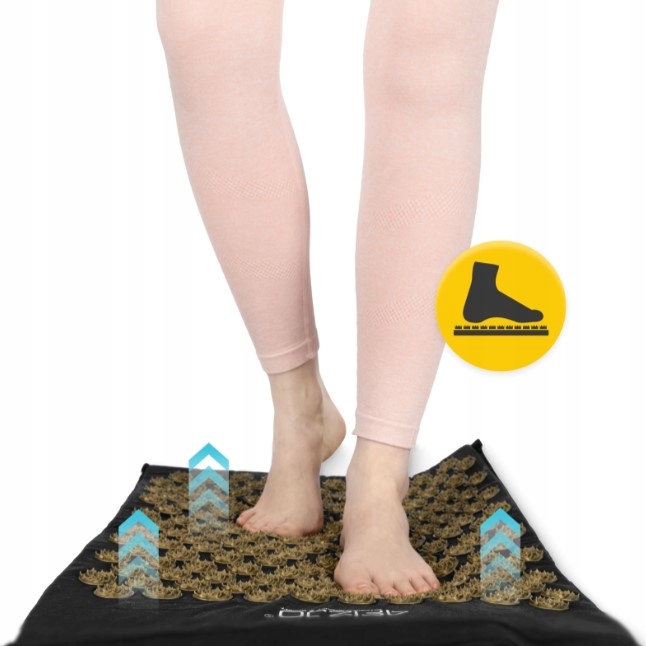 Килимок акупунктурний з подушкою 4FIZJO Ergo Mat XL Аплікатор Кузнєцова Black/Gold (P-5907739313843) — фото 2