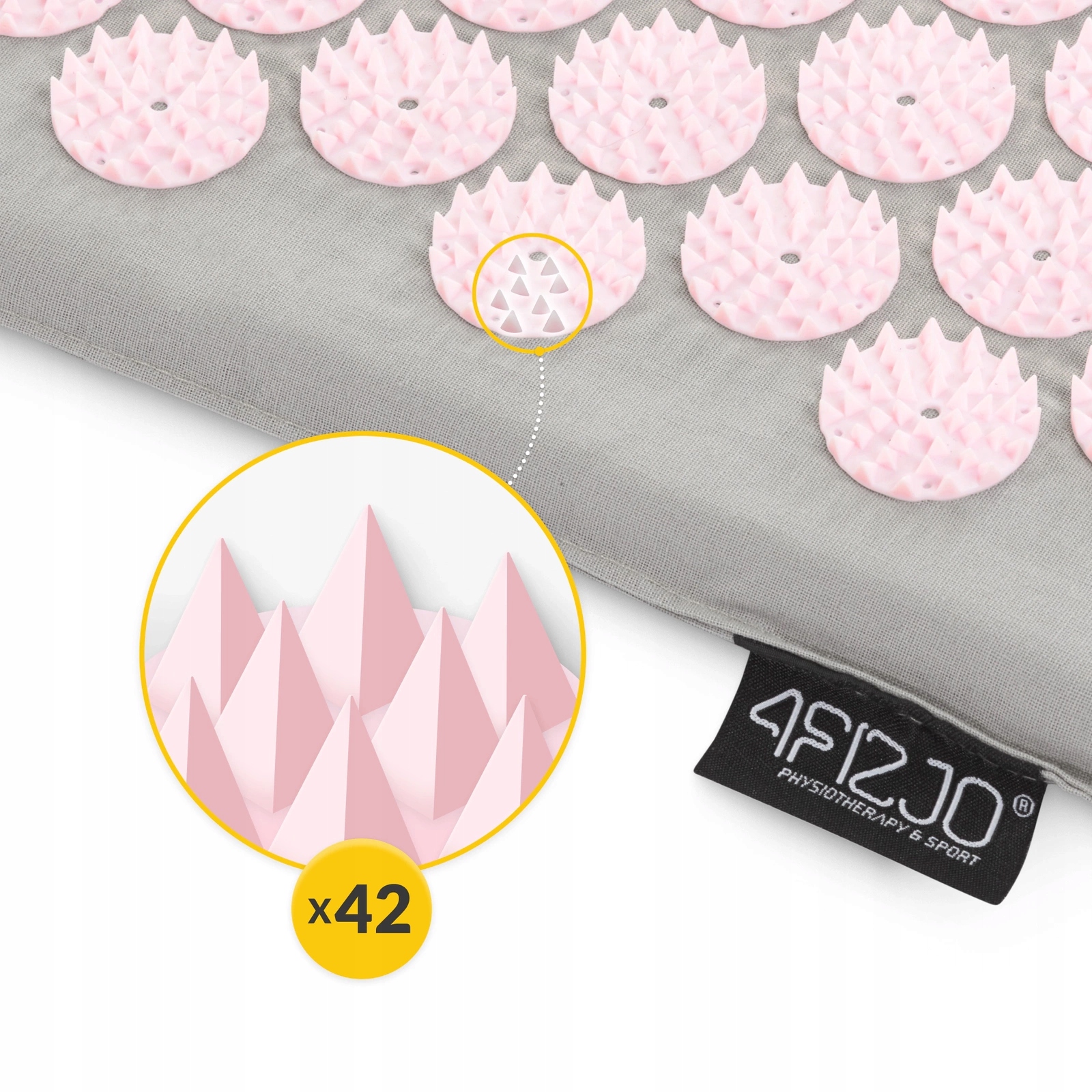 Килимок акупунктурний з валиком 4FIZJO Classic Mat Аплікатор Кузнєцова Grey/Pink (P-5907739313287) — фото 5
