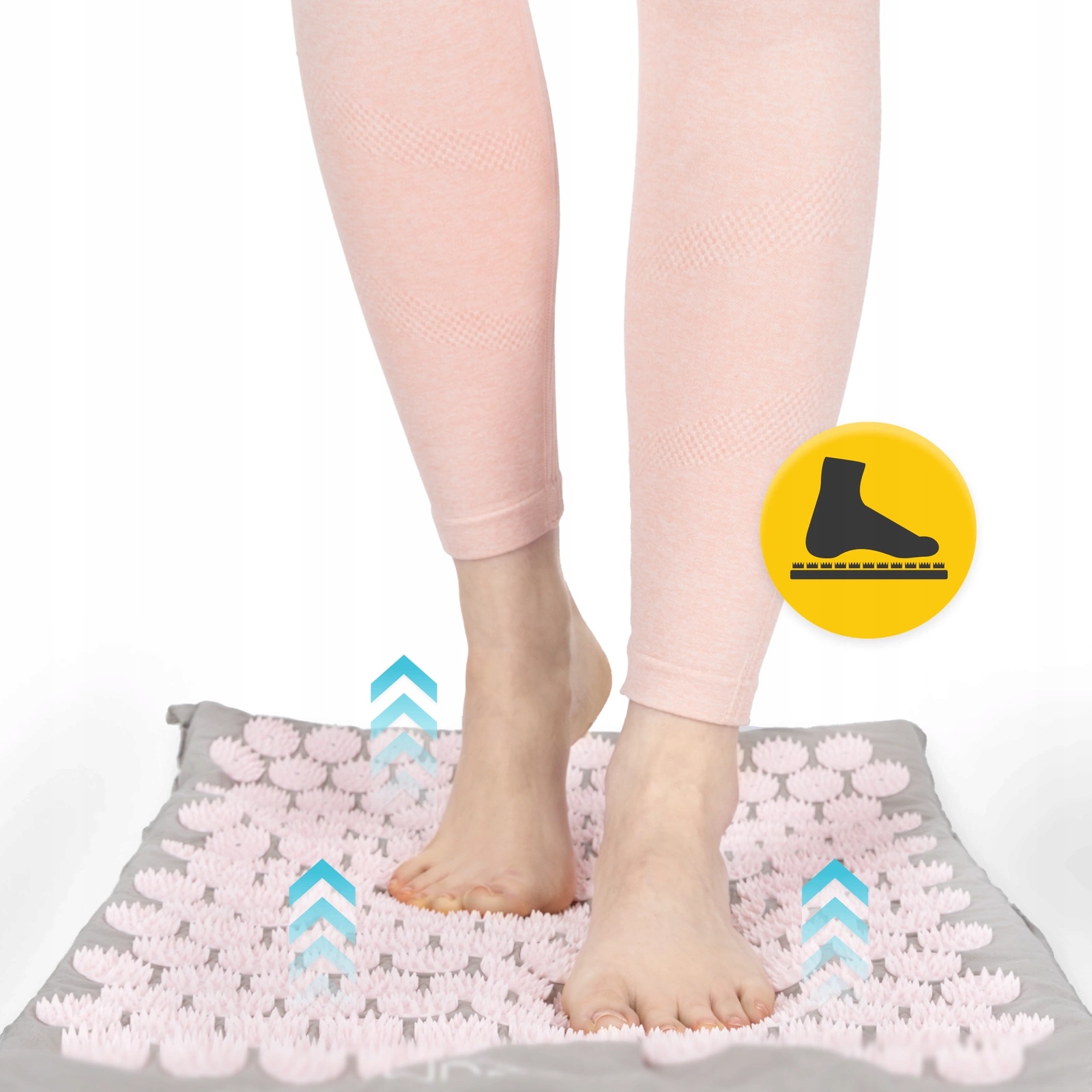 Килимок акупунктурний з валиком 4FIZJO Classic Mat Аплікатор Кузнєцова Grey/Pink (P-5907739313287) — фото 2
