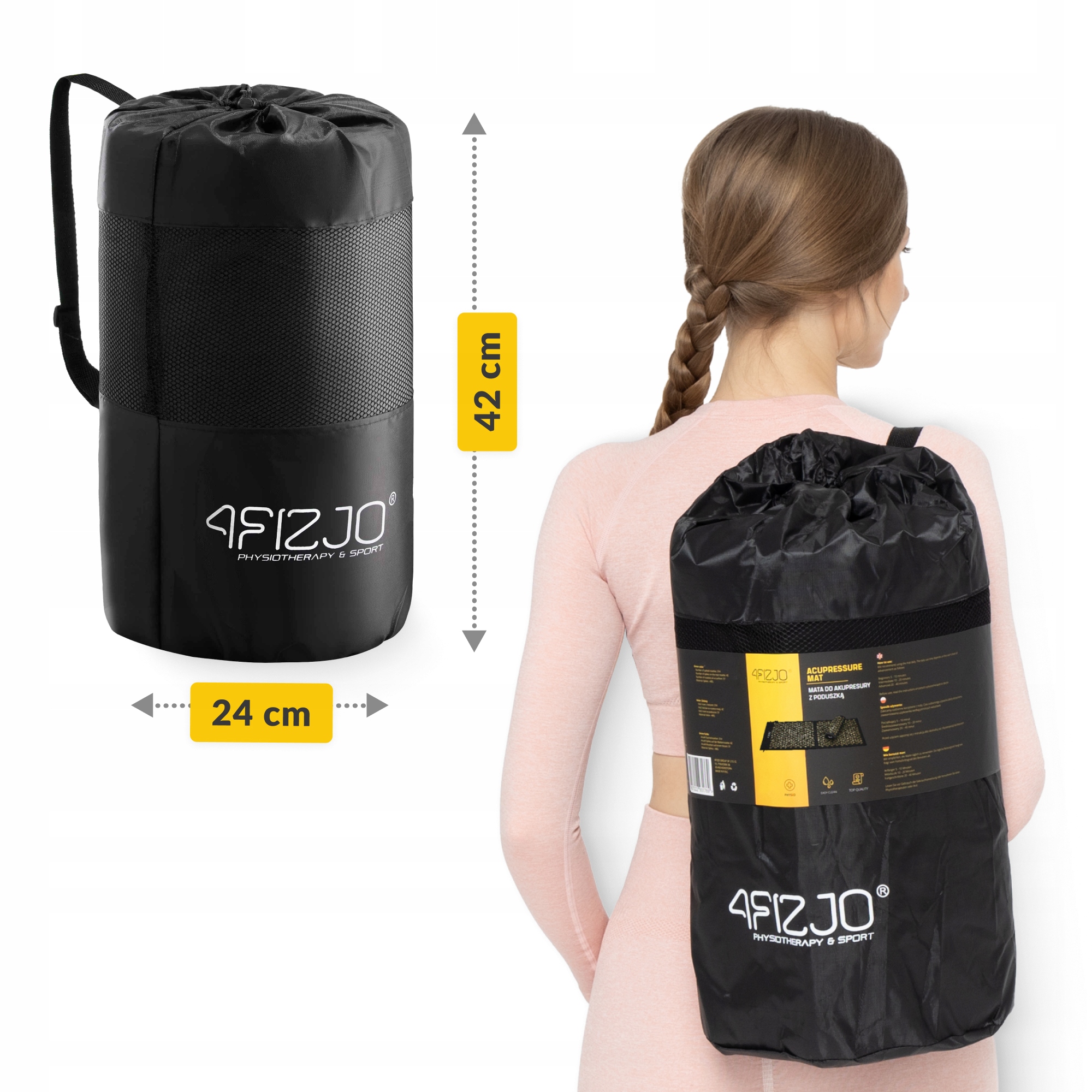 Килимок акупунктурний з валиком 4FIZJO Classic Mat XL Аплікатор Кузнєцова Black/Gold (P-5907739315052) — фото 5