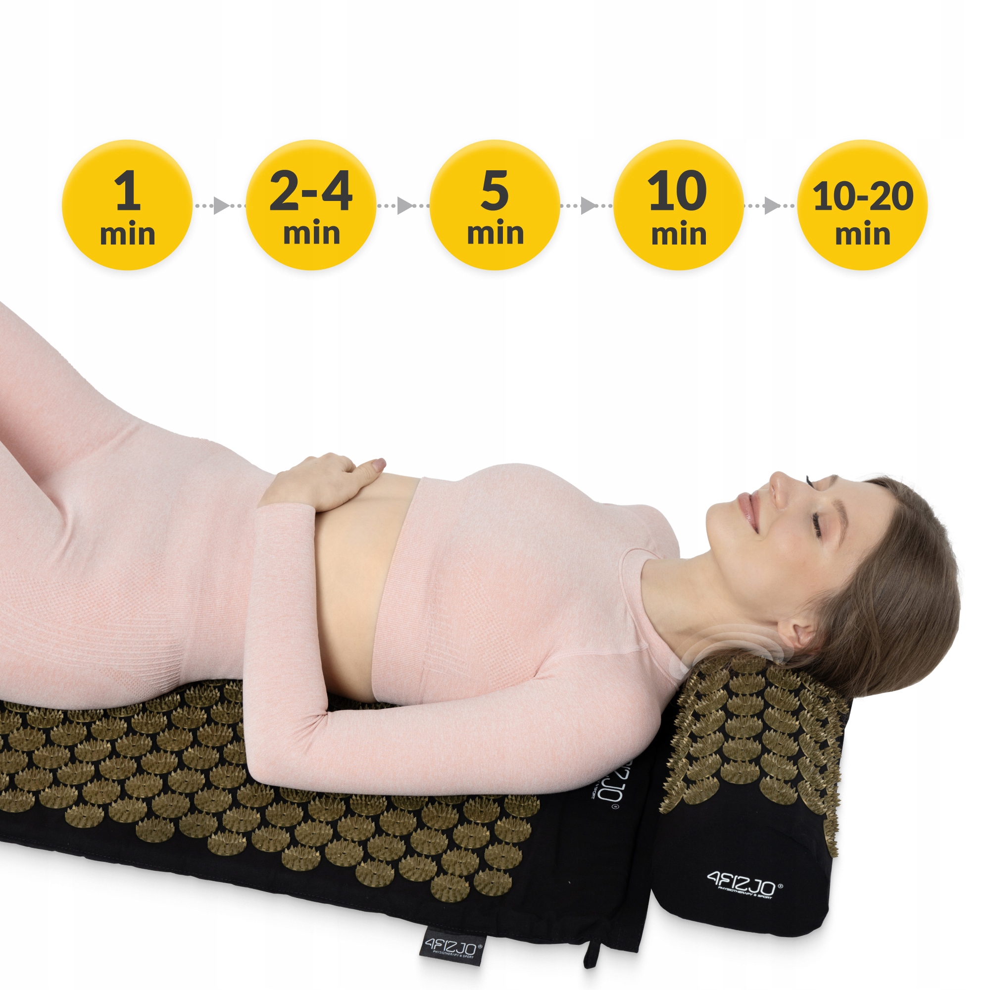 Килимок акупунктурний з валиком 4FIZJO Classic Mat XL Аплікатор Кузнєцова Black/Gold (P-5907739315052) — мініатюра 10