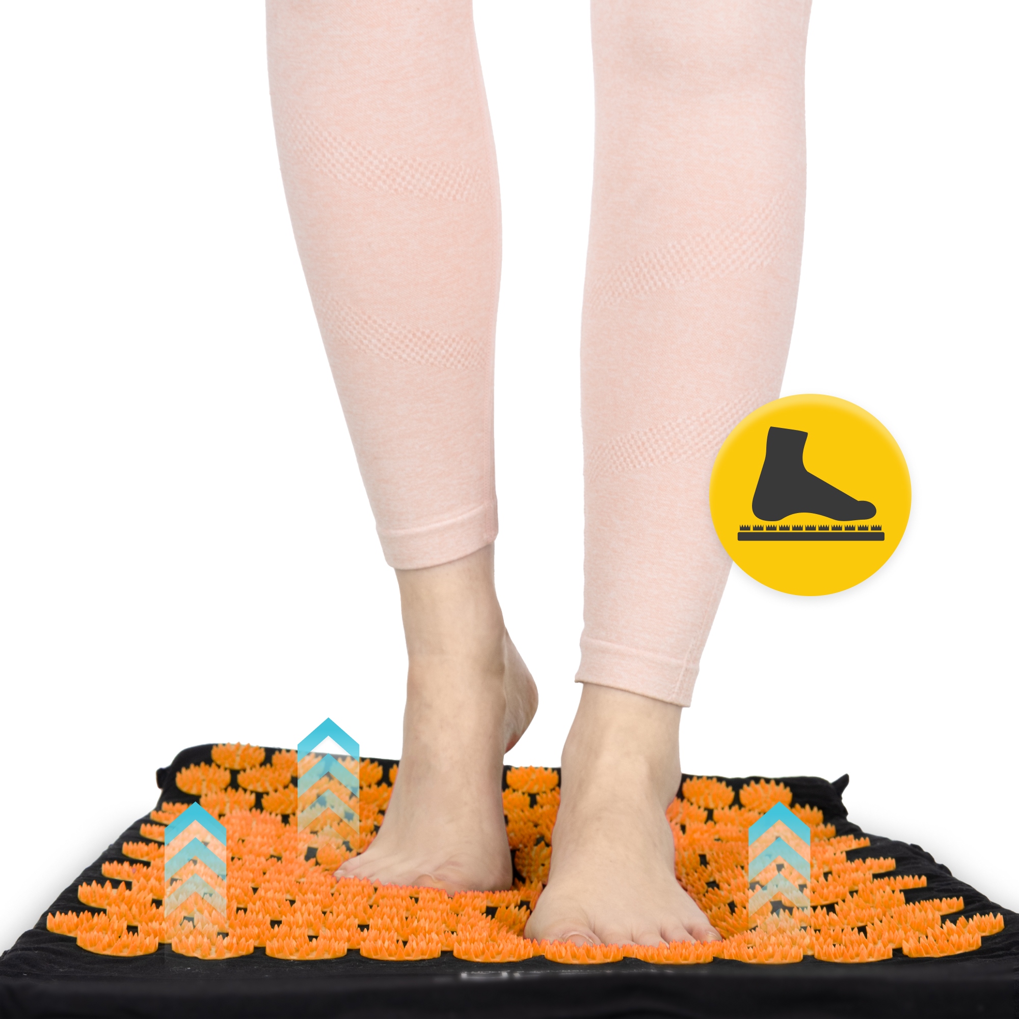 Килимок акупунктурний з валиком 4FIZJO Classic Mat XL Аплікатор Кузнєцова Black/Orange (P-5907222931776) — мініатюра 10