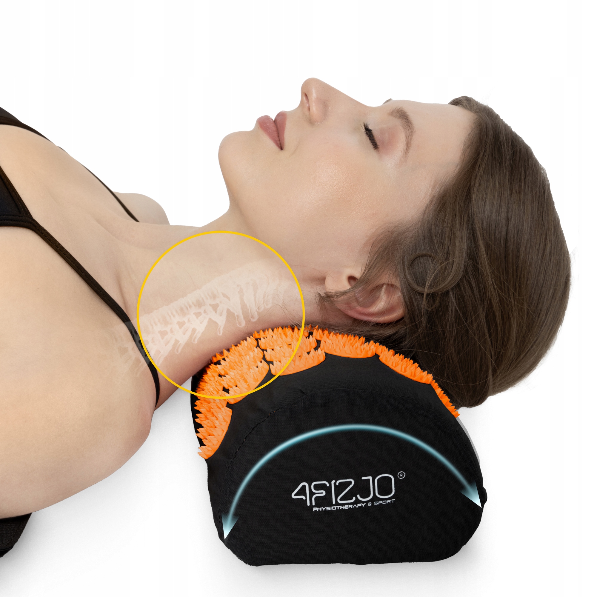 Килимок акупунктурний з валиком 4FIZJO Classic Mat XL Аплікатор Кузнєцова Black/Orange (P-5907222931776) — фото 3