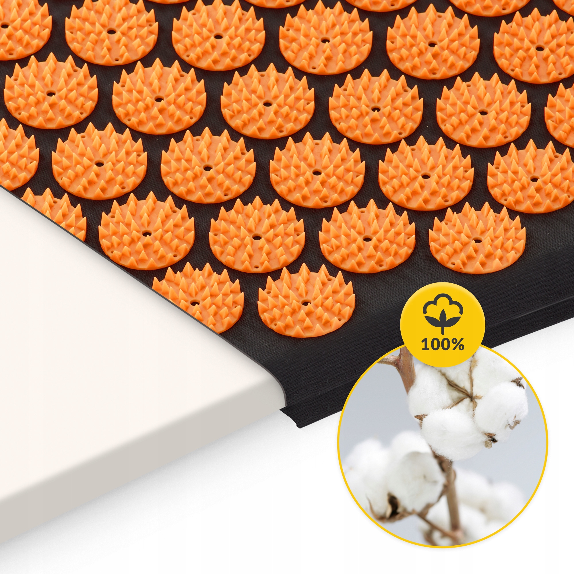 Килимок акупунктурний з валиком 4FIZJO Classic Mat XL Аплікатор Кузнєцова Black/Orange (P-5907222931776) — мініатюра 9