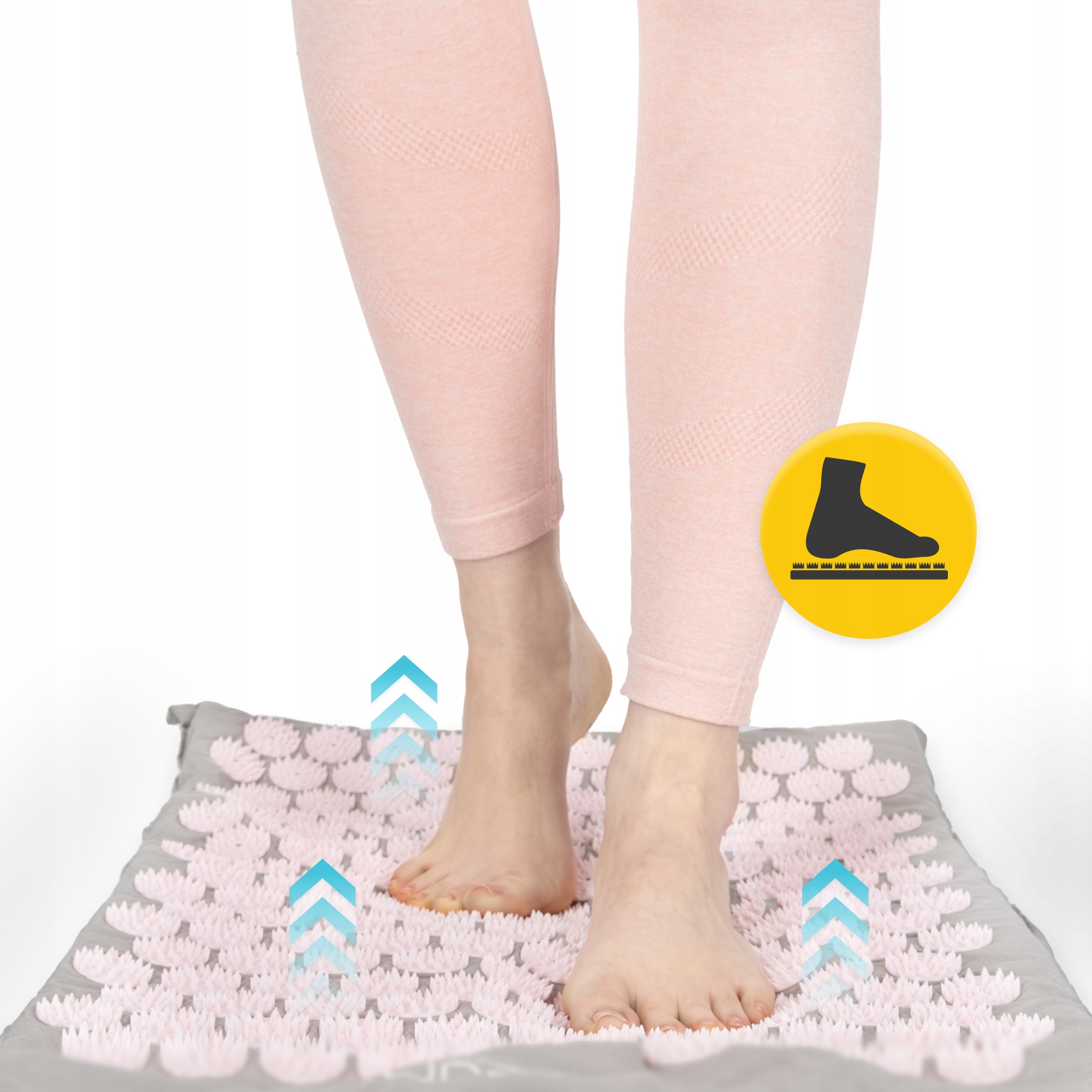Килимок акупунктурний з валиком 4FIZJO Classic Mat XL Аплікатор Кузнєцова Grey/Pink (P-5907739313294) — фото 3