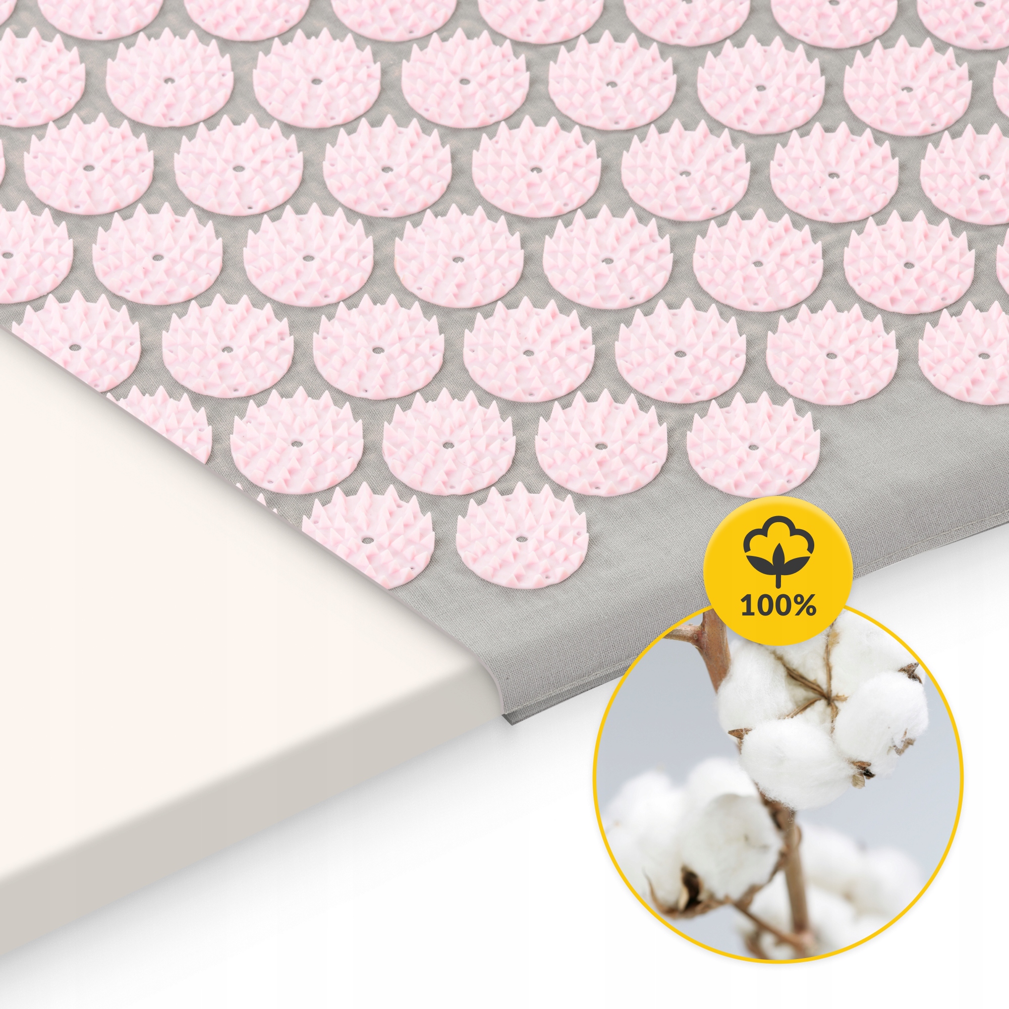 Килимок акупунктурний з валиком 4FIZJO Classic Mat XL Аплікатор Кузнєцова Grey/Pink (P-5907739313294) — мініатюра 6
