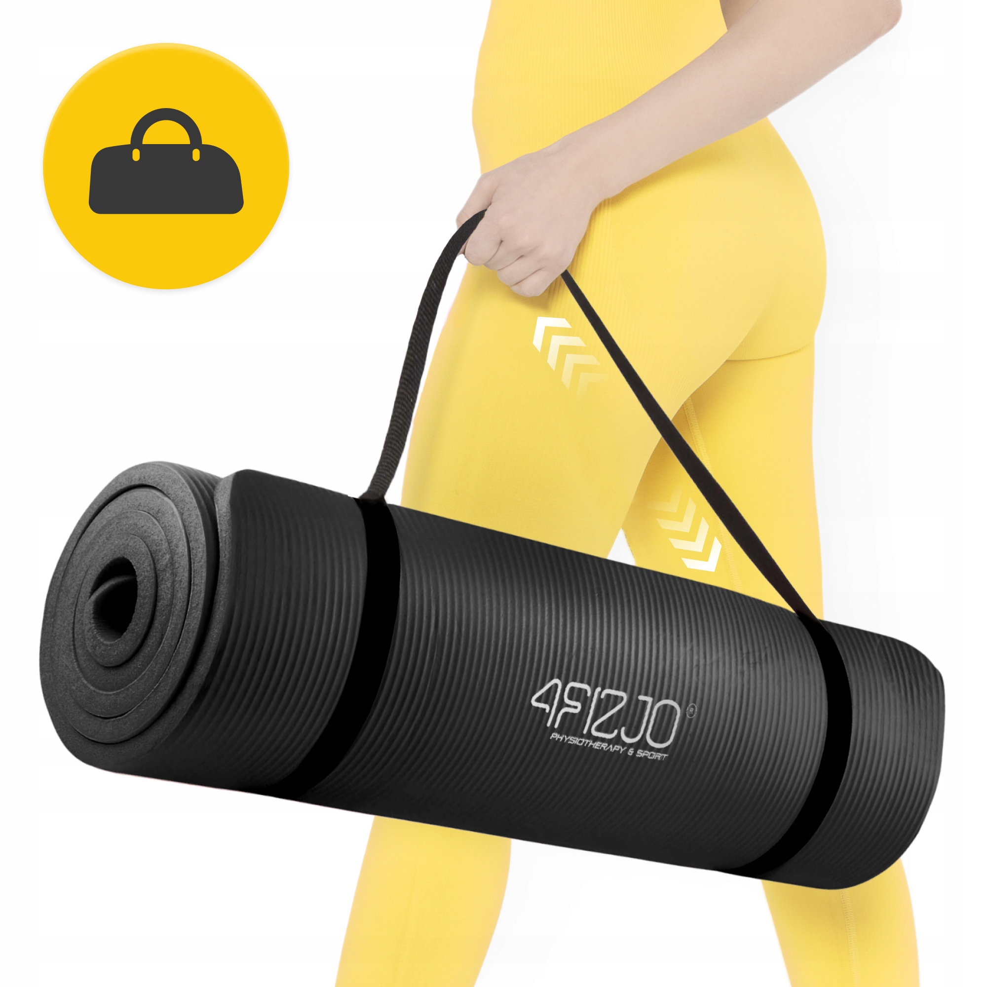 Килимок (мат) спортивний 4FIZJO NBR 180 x 60 x 1.5 см для йоги та фітнесу Black (P-5907222931592) — мініатюра 7