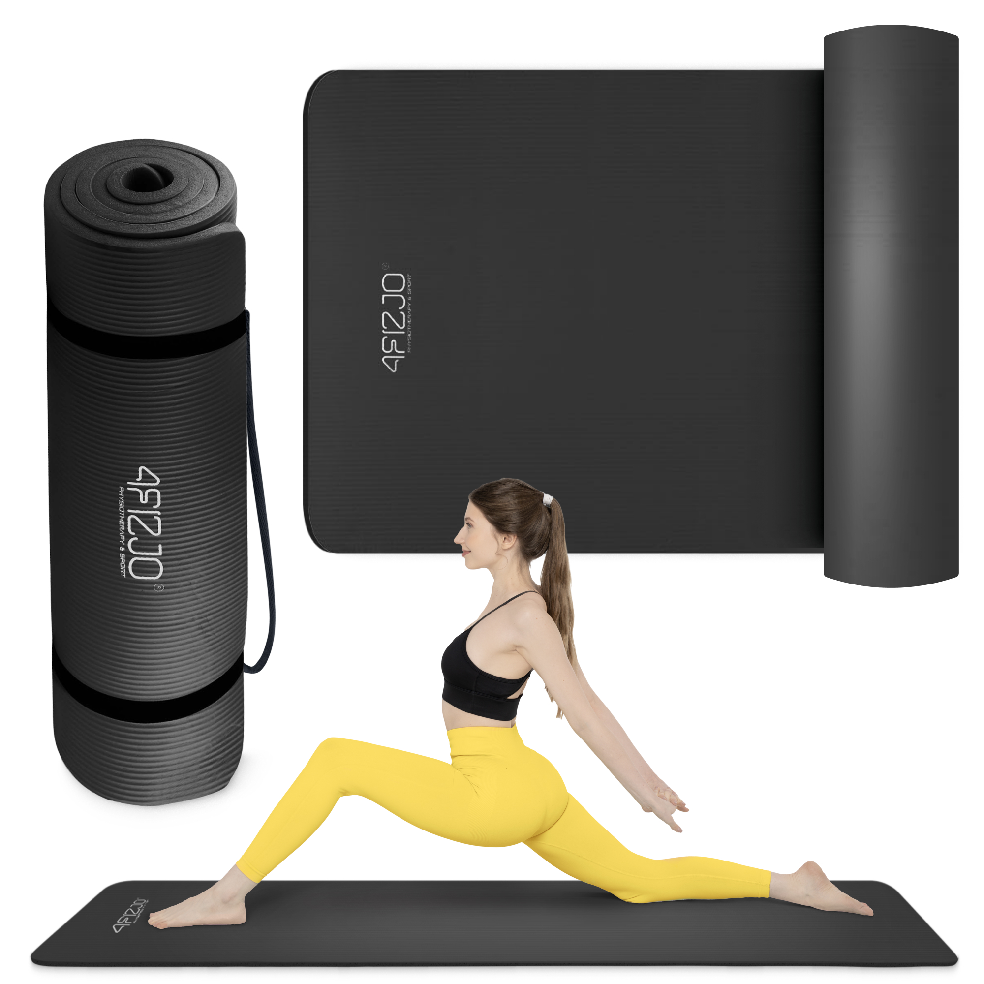 Килимок (мат) спортивний 4FIZJO NBR 180 x 60 x 1 см для йоги та фітнесу Black (P-5907222931462) — фото 1