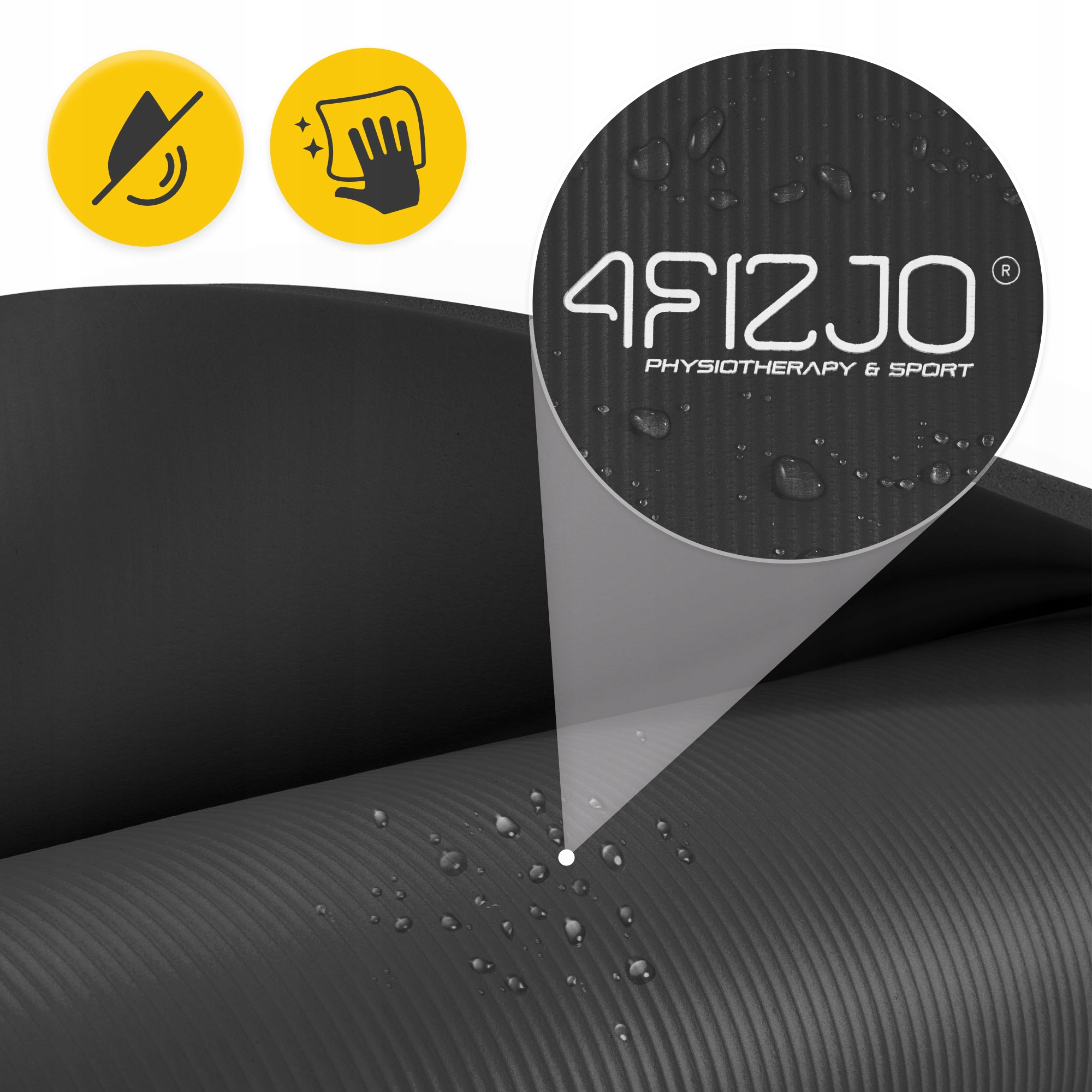 Килимок (мат) спортивний 4FIZJO NBR 180 x 60 x 1 см для йоги та фітнесу Black (P-5907222931462) — фото 3