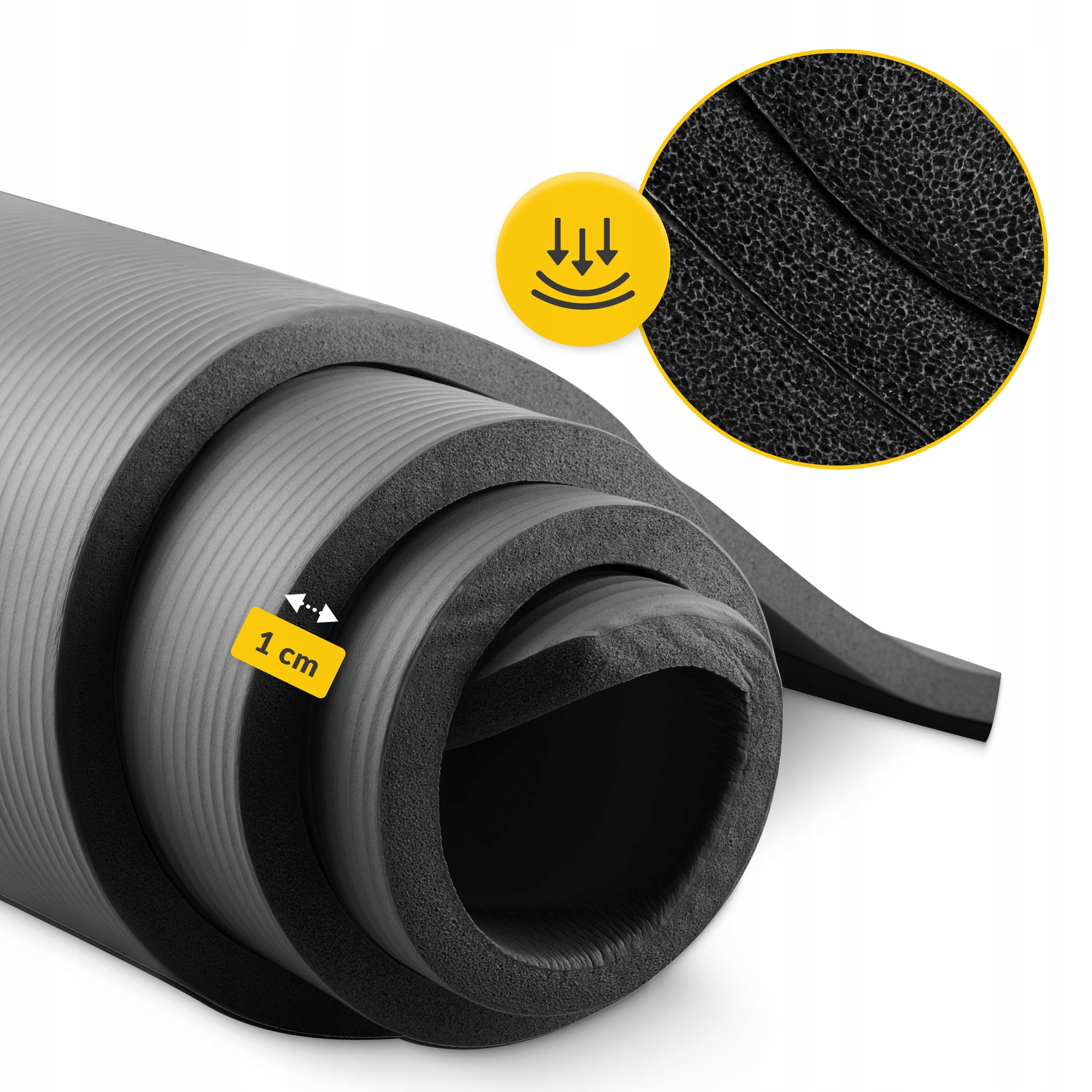 Килимок (мат) спортивний 4FIZJO NBR 180 x 60 x 1 см для йоги та фітнесу Black (P-5907222931462) — фото 4