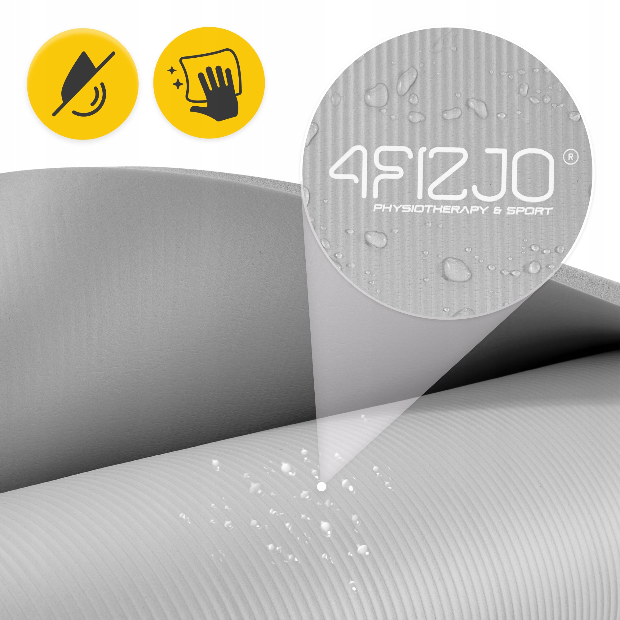 Килимок (мат) спортивний 4FIZJO NBR 180 x 60 x 1 см для йоги та фітнесу Grey (P-5907739317087) — мініатюра 9