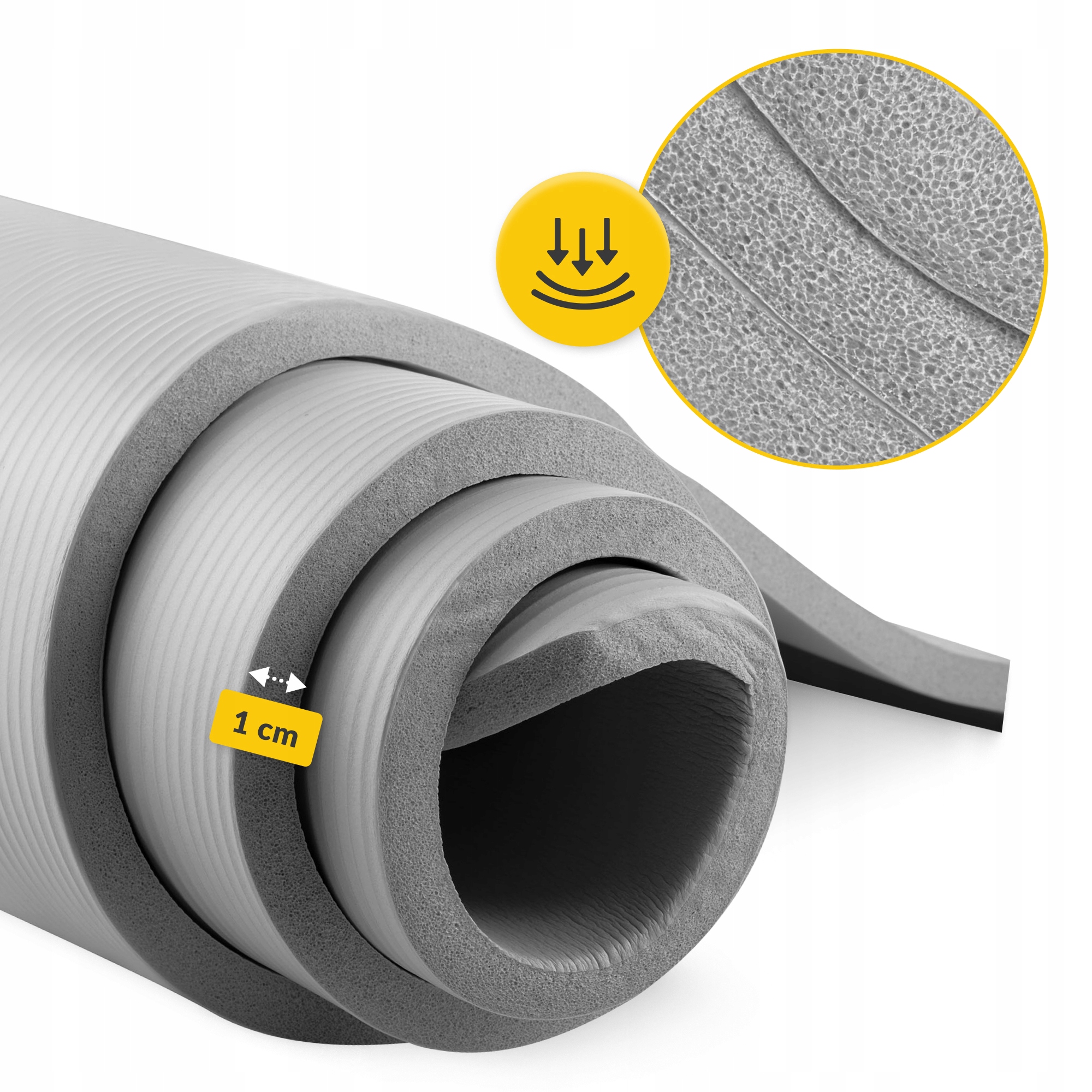 Килимок (мат) спортивний 4FIZJO NBR 180 x 60 x 1 см для йоги та фітнесу Grey (P-5907739317087) — мініатюра 8