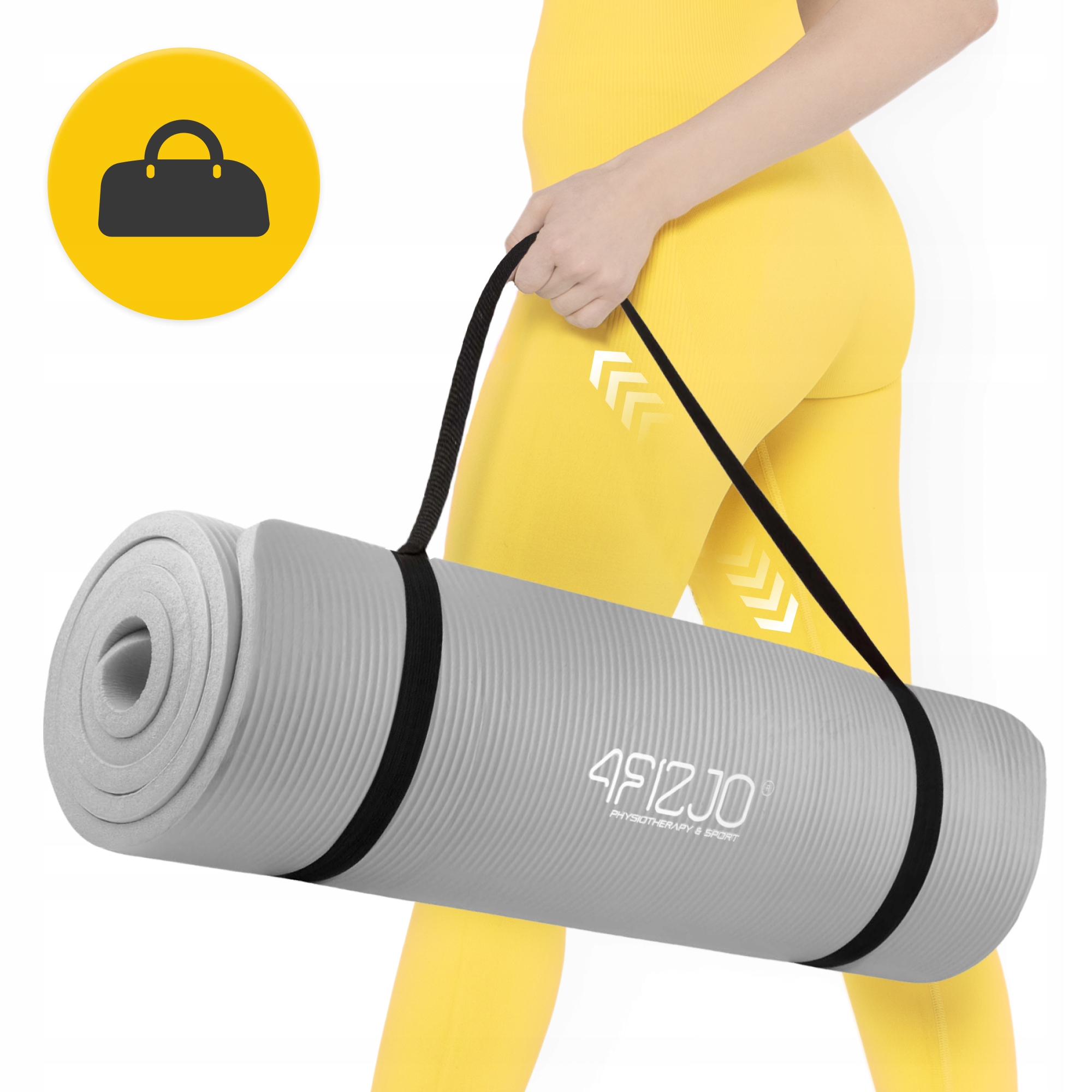 Килимок (мат) спортивний 4FIZJO NBR 180 x 60 x 1 см для йоги та фітнесу Grey (P-5907739317087) — фото 3