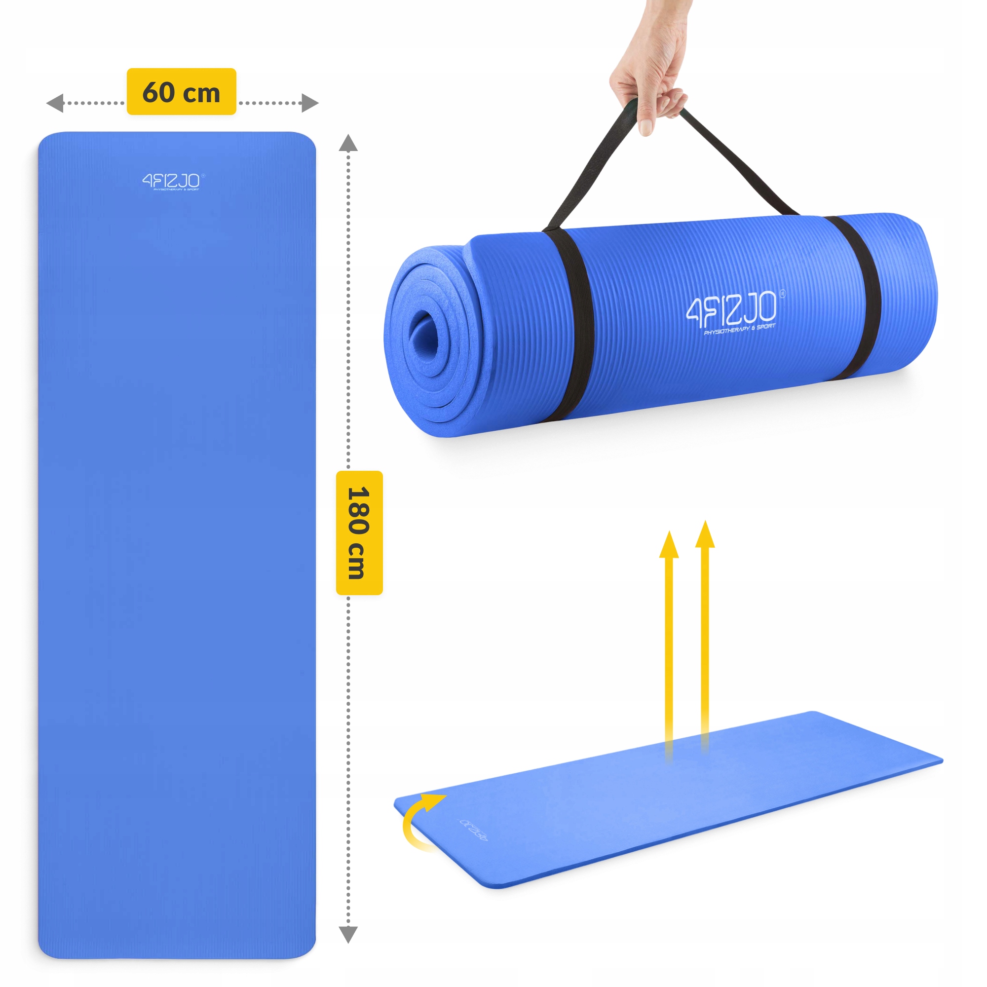 Килимок (мат) спортивний 4FIZJO NBR 180 x 60 x 1 см для йоги та фітнесу Navy Blue (P-5907739316974) — мініатюра 10