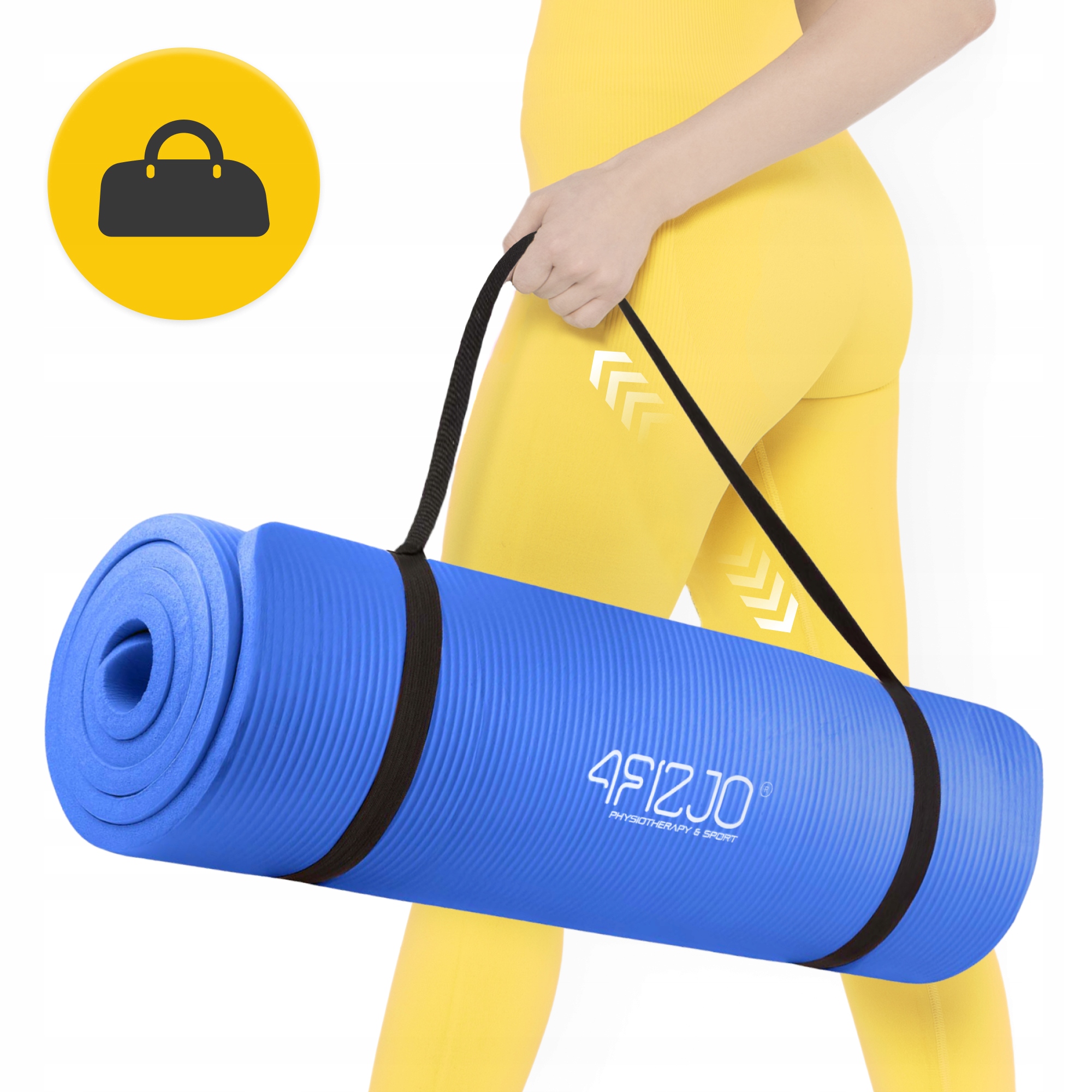 Килимок (мат) спортивний 4FIZJO NBR 180 x 60 x 1 см для йоги та фітнесу Navy Blue (P-5907739316974) — фото 2