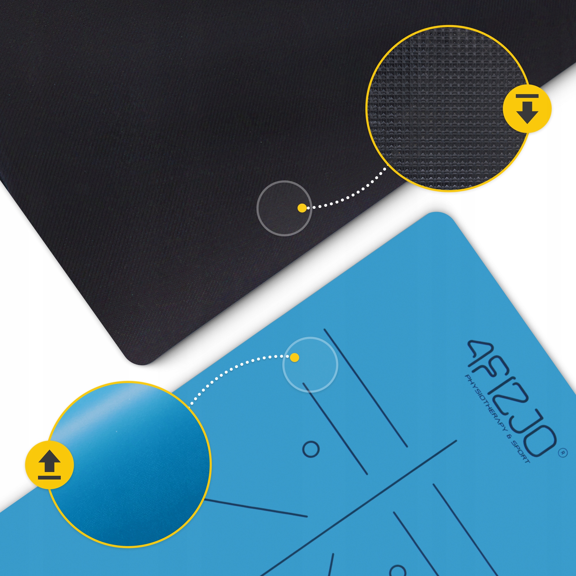 Килимок (мат) спортивний 4FIZJO PU 183 x 61 x 0.4 см для йоги та фітнесу Blue (P-5907739319555) — фото 4