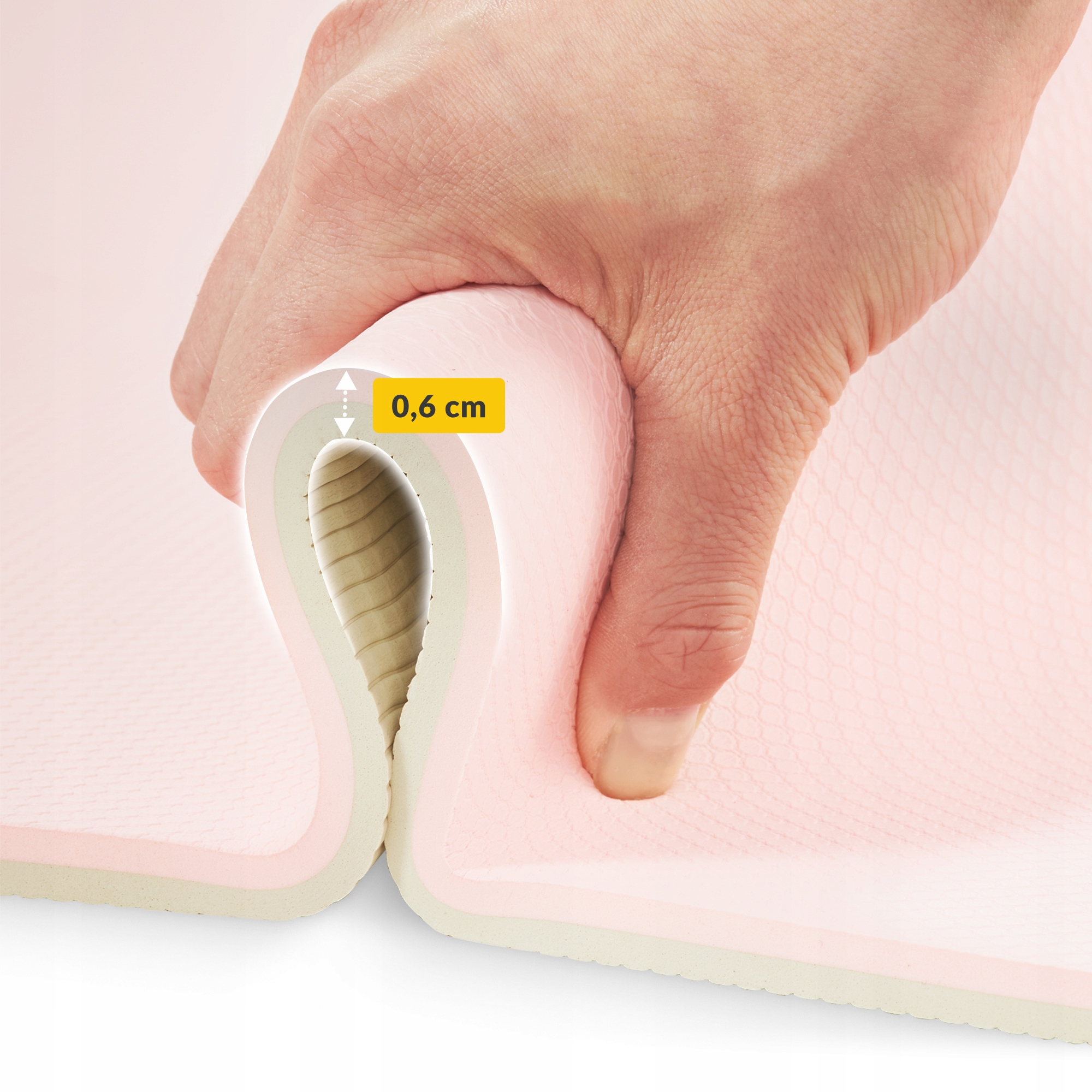 Килимок (мат) спортивний 4FIZJO TPE 180 x 60 x 0.6 см для йоги та фітнесу Pink/Grey (P-5907739317063) — фото 5