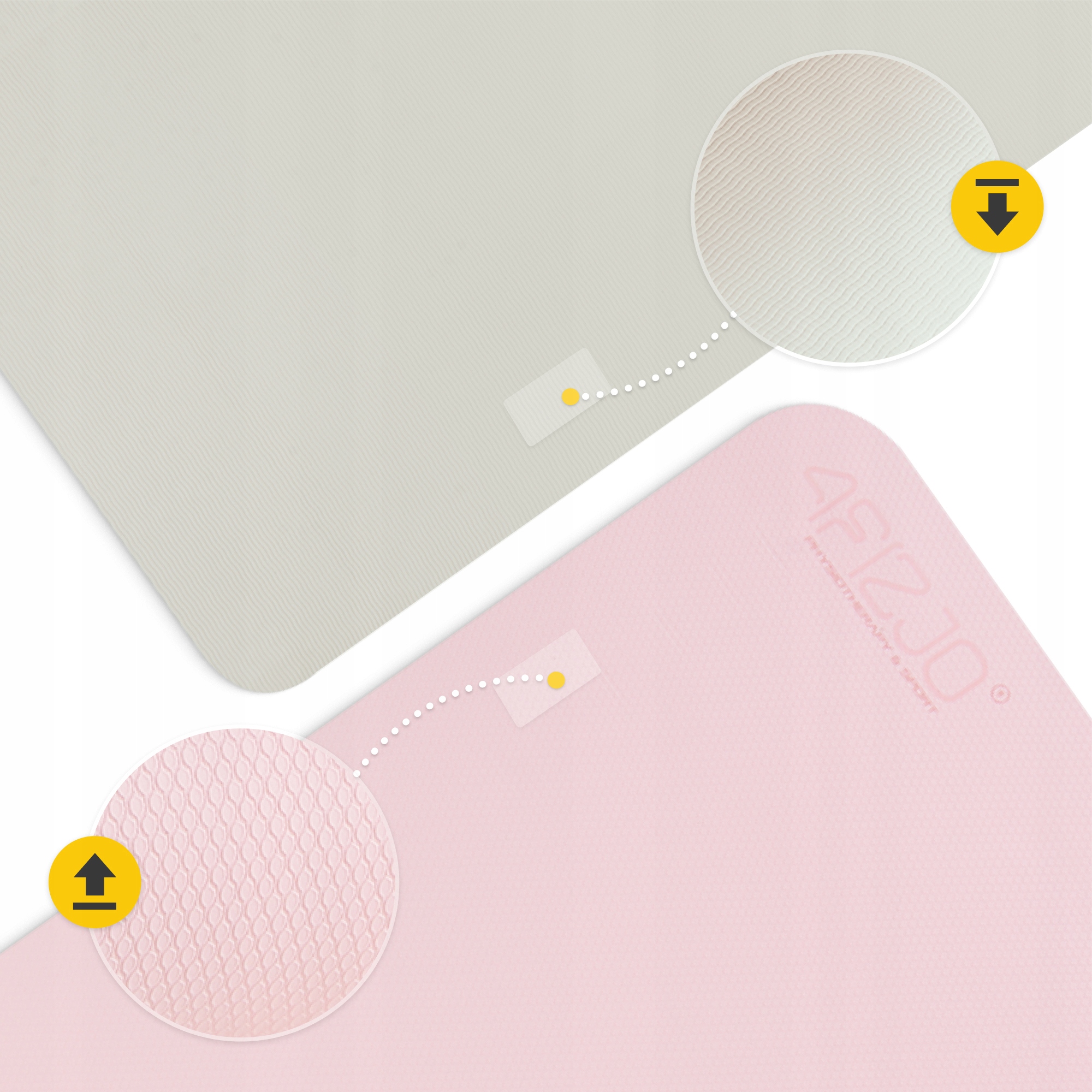 Килимок (мат) спортивний 4FIZJO TPE 180 x 60 x 0.6 см для йоги та фітнесу Pink/Grey (P-5907739317063) — мініатюра 10