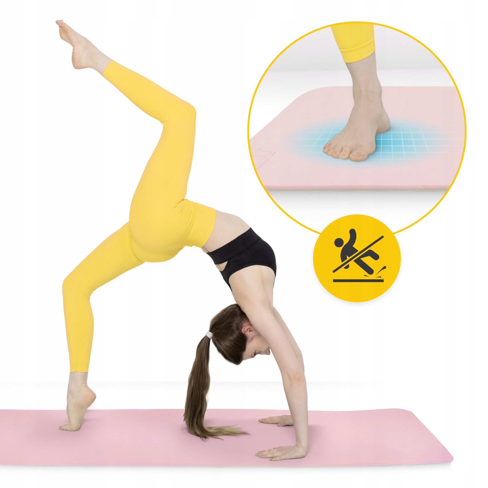 Килимок (мат) спортивний 4FIZJO TPE 180 x 60 x 0.6 см для йоги та фітнесу Pink/Grey (P-5907739317063) — фото 4